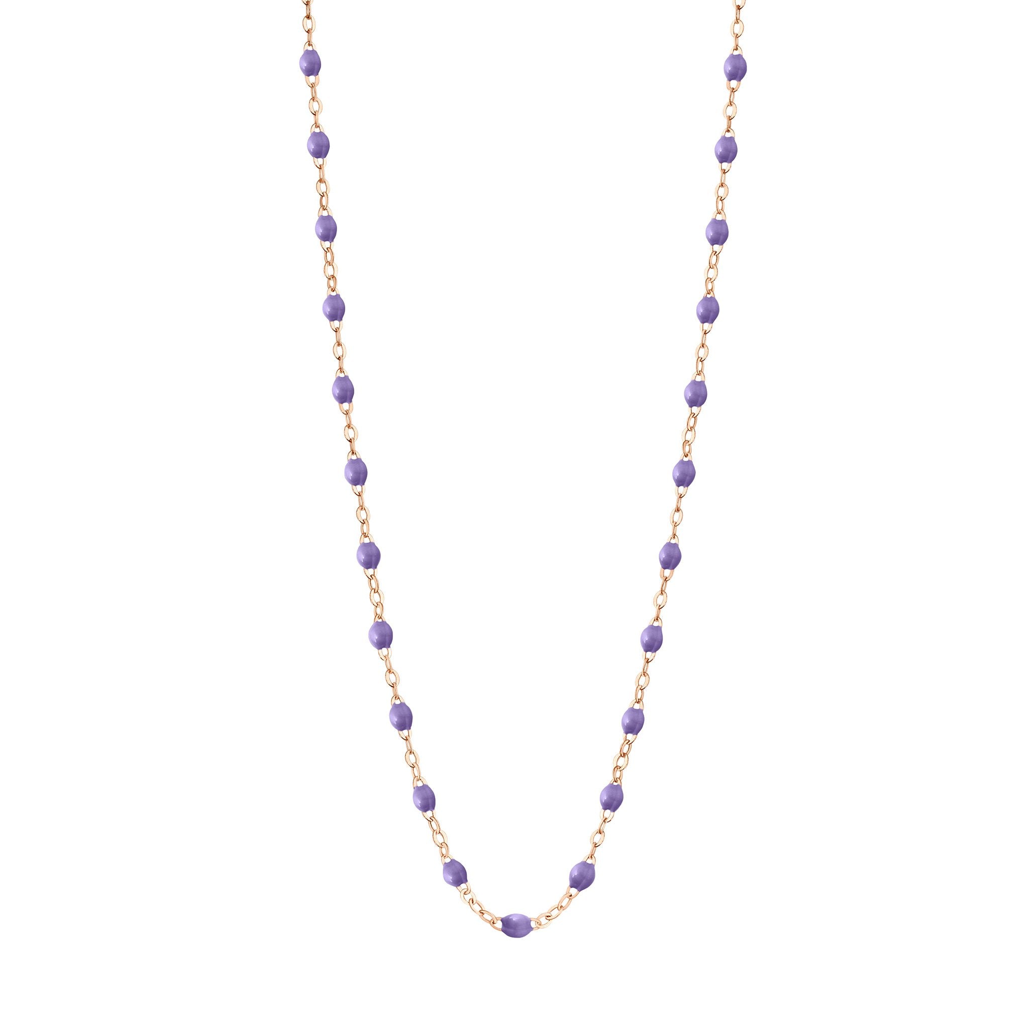 Collier mauve Classique Gigi, or rose, 42 cm