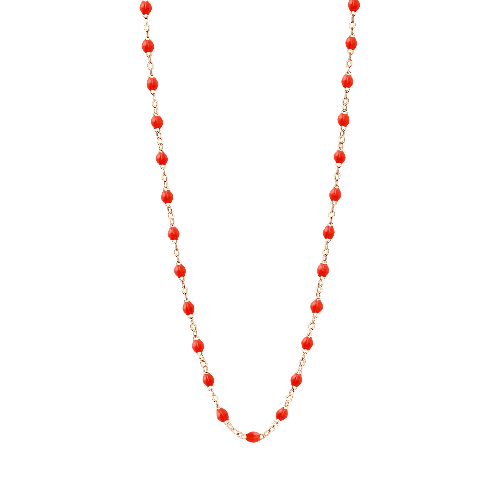 Collier corail Classique Gigi, or rose, 42 cm