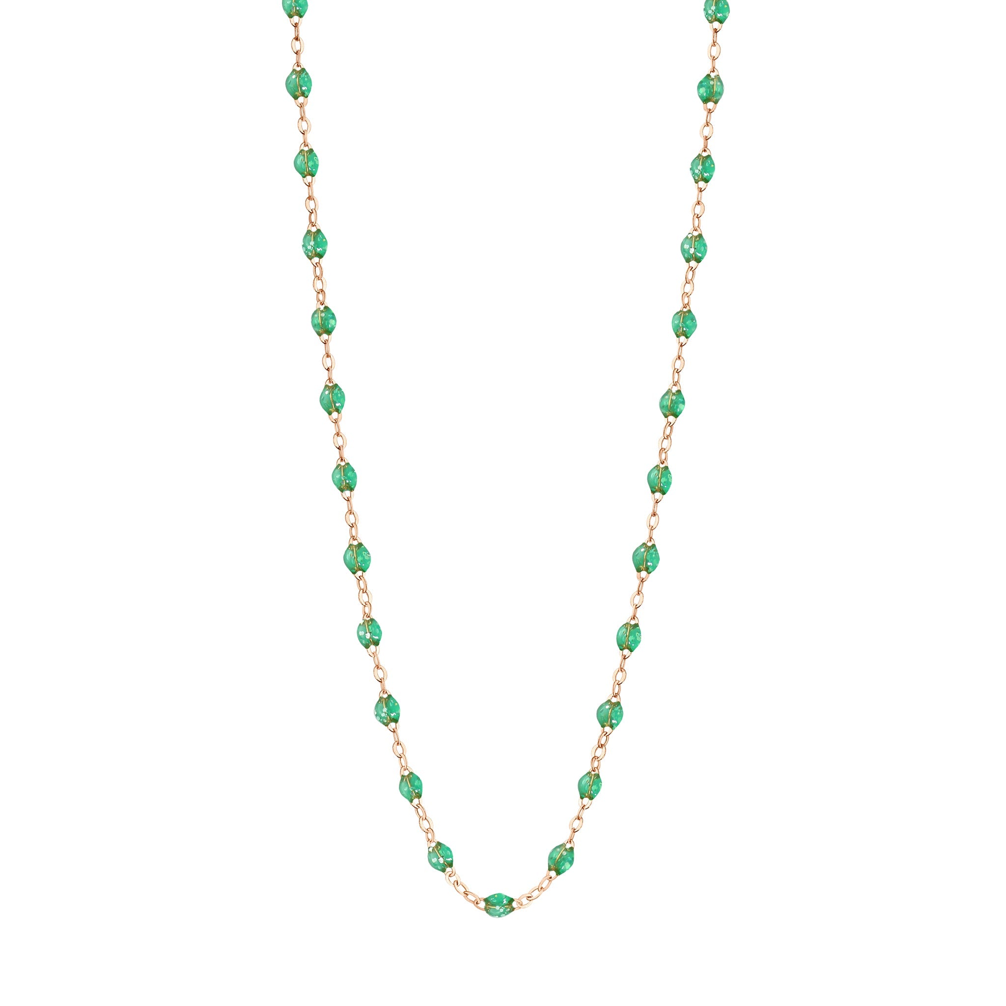 Collier menthe Classique Gigi, or rose, 42 cm