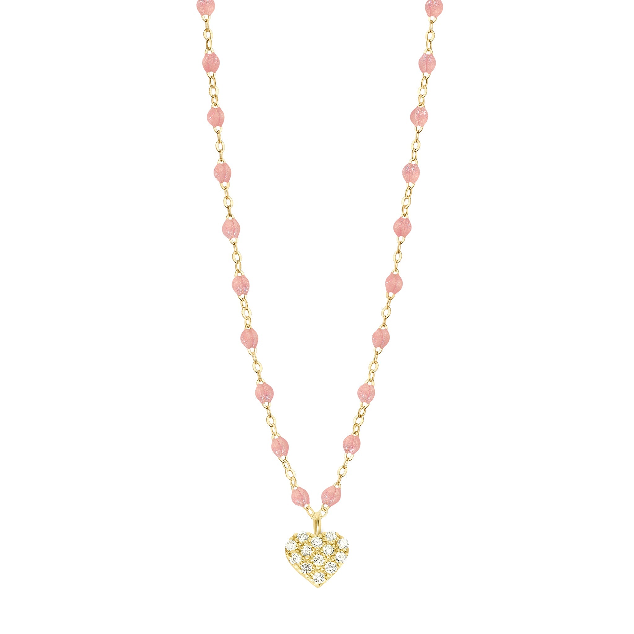 Collier blush In Love, diamants, or jaune, 42 cm