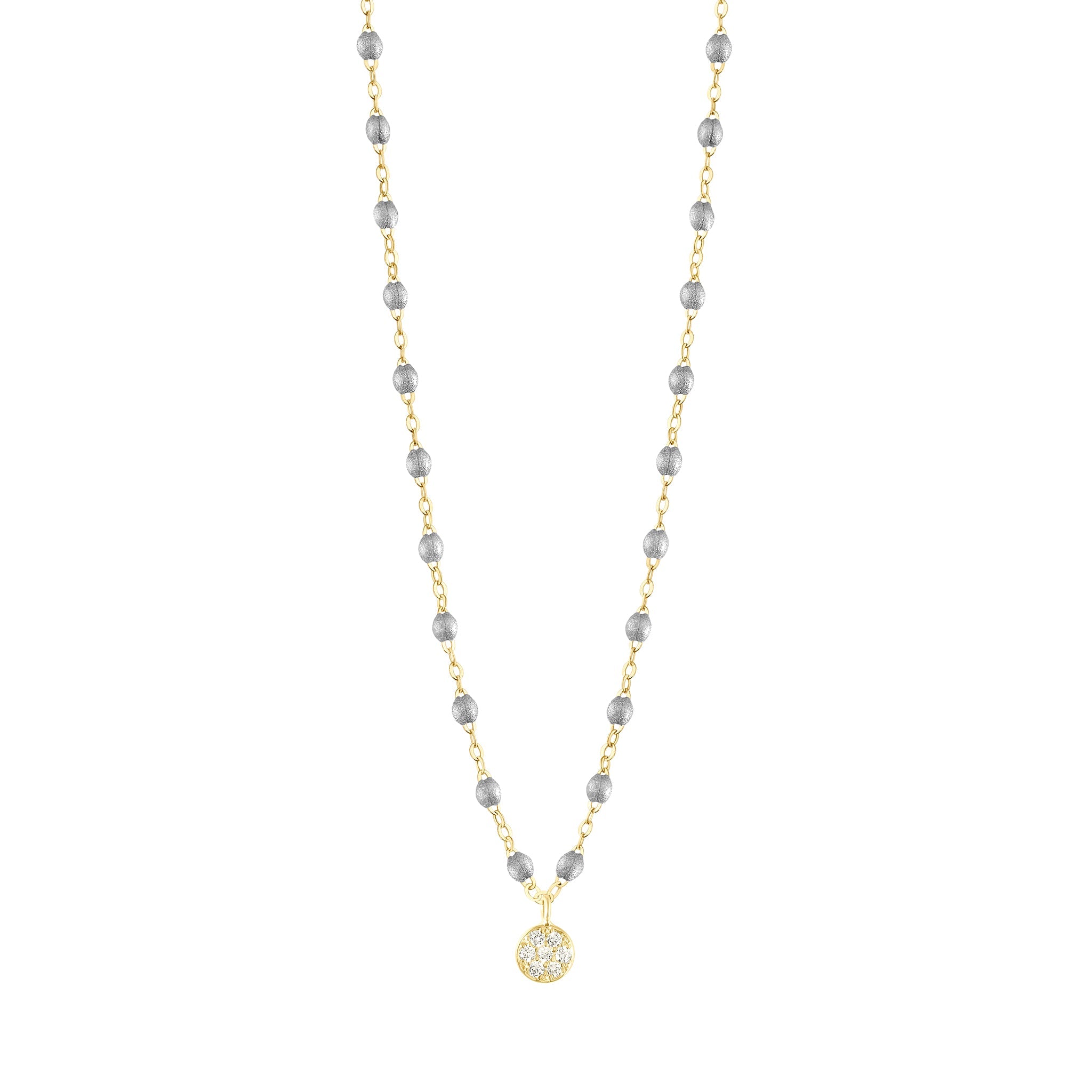 Collier argent Puce, diamants, or jaune, 42 cm