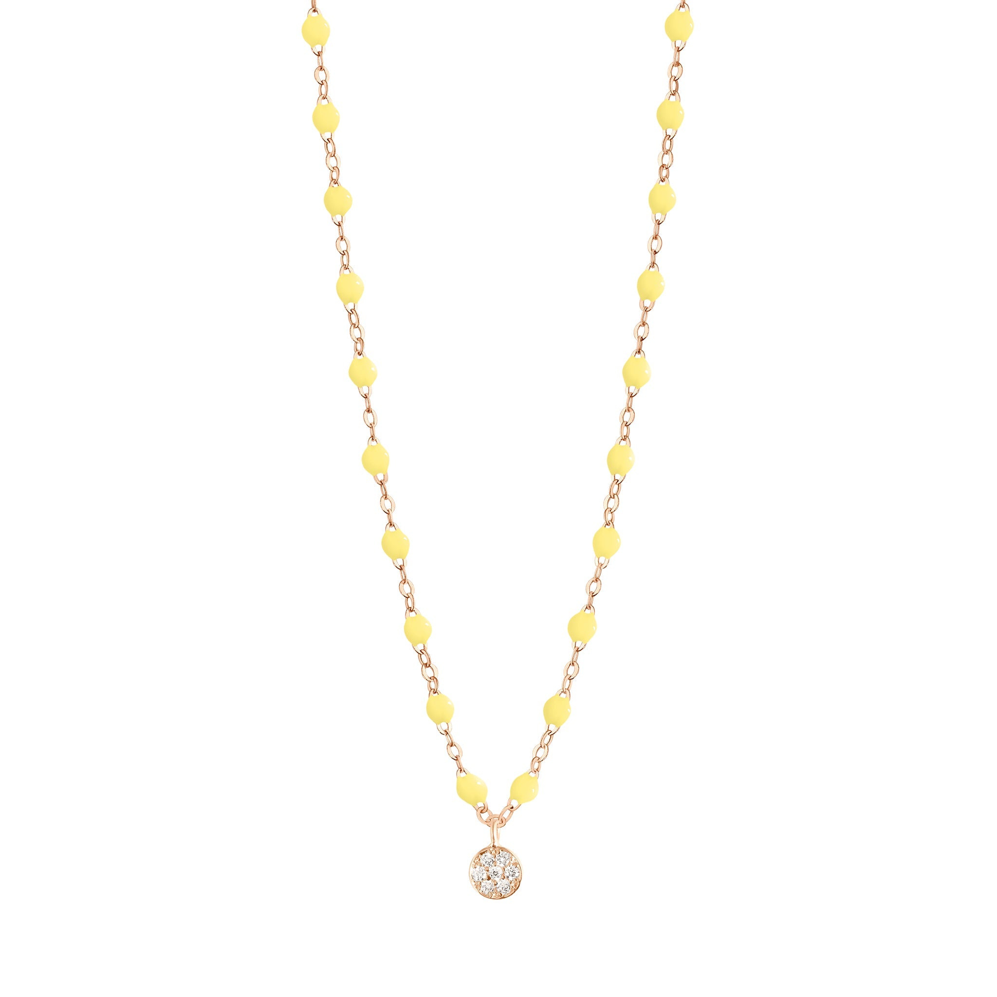 Collier mimosa Puce, diamants, or rose, 42 cm