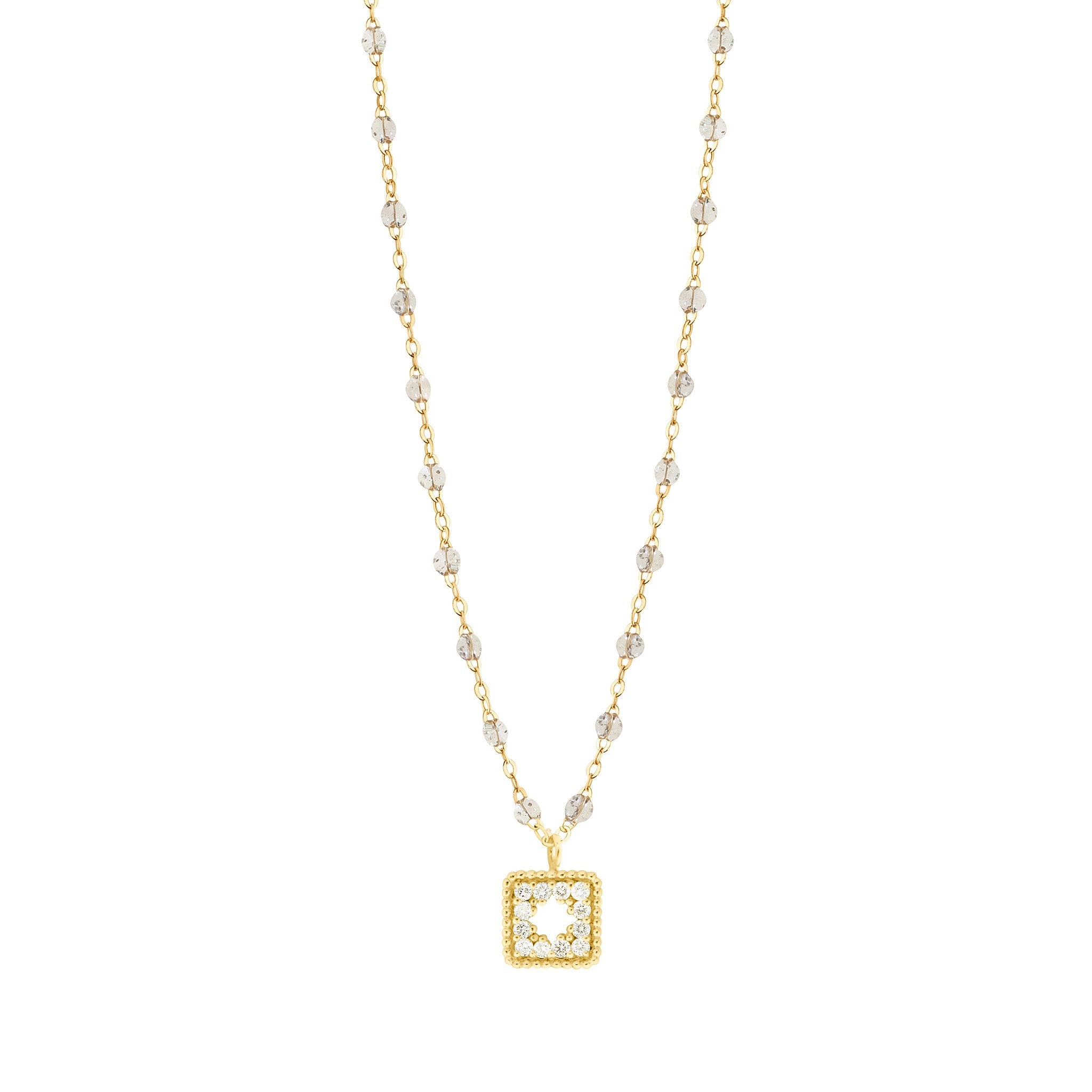 Collier sparkle Trésor, diamants, or jaune, 42 cm