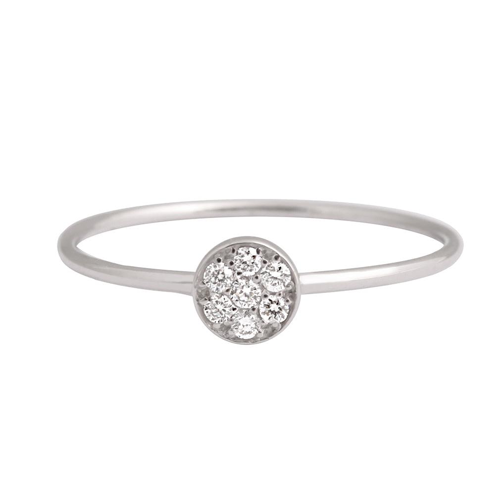 Bague Puce, diamants, or blanc, T 50