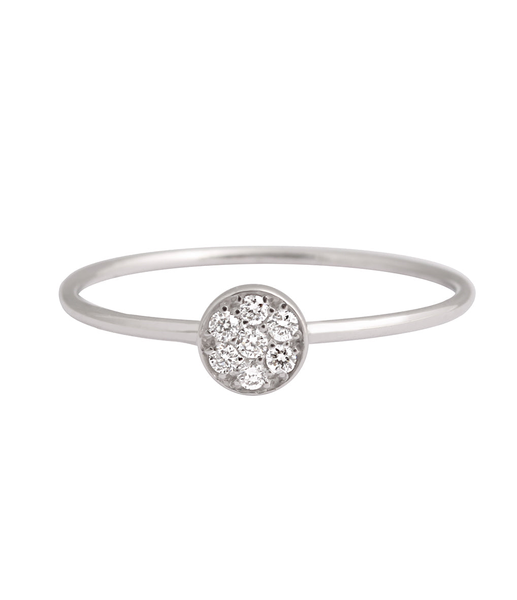 Bague Puce, diamants, or blanc, T 51