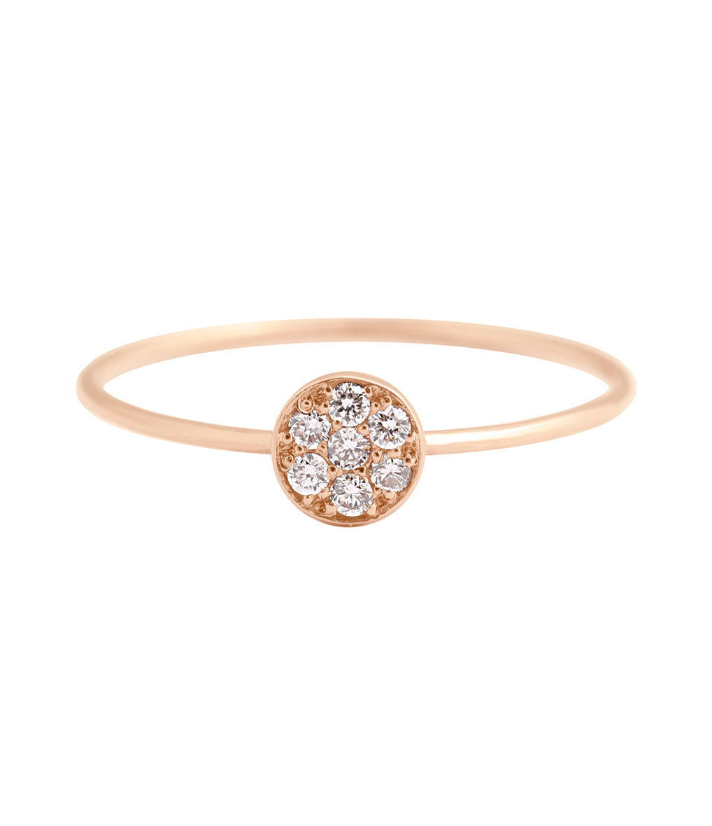 Bague Puce, diamants, or rose, T 50