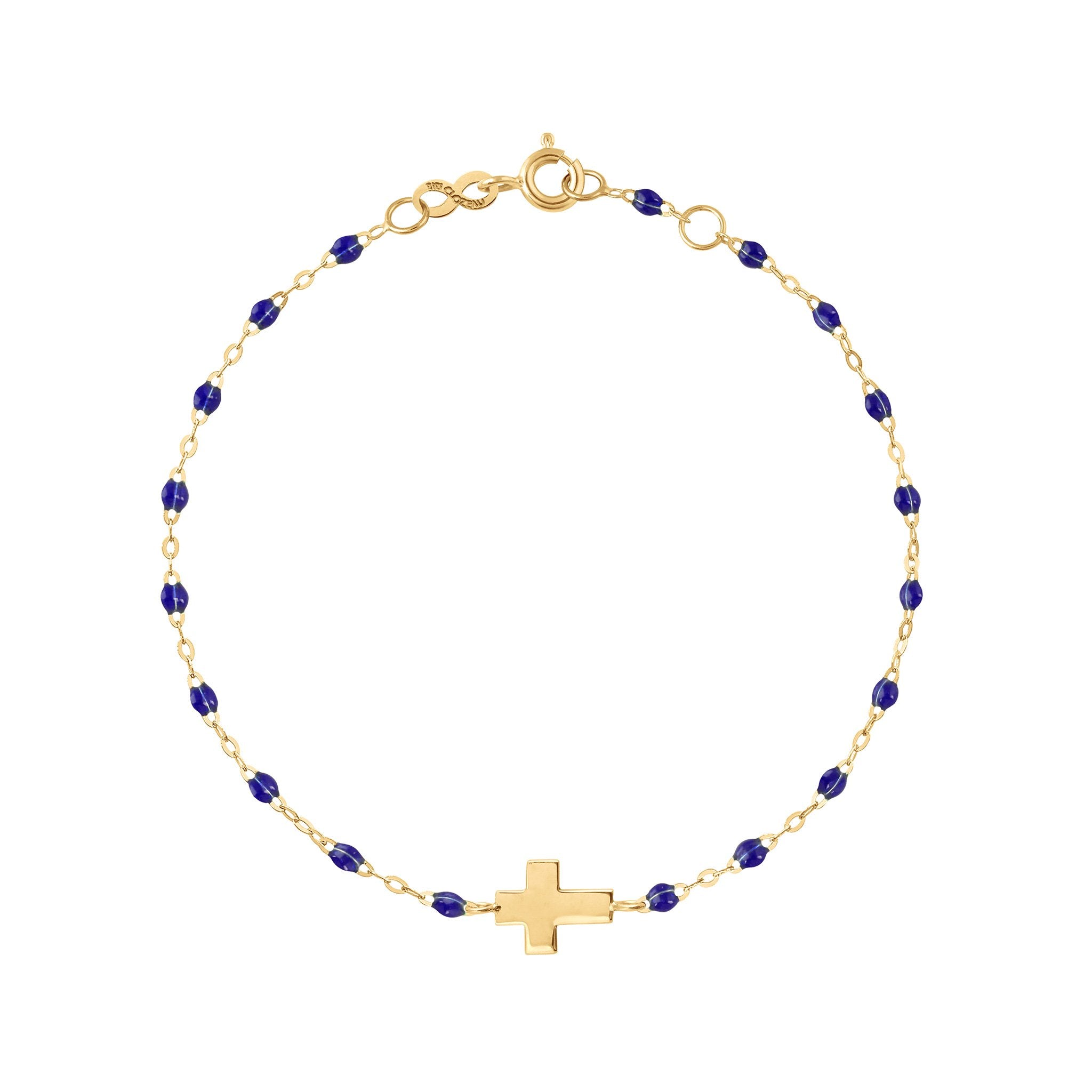 Bracelet prusse Croix, or jaune, 17cm