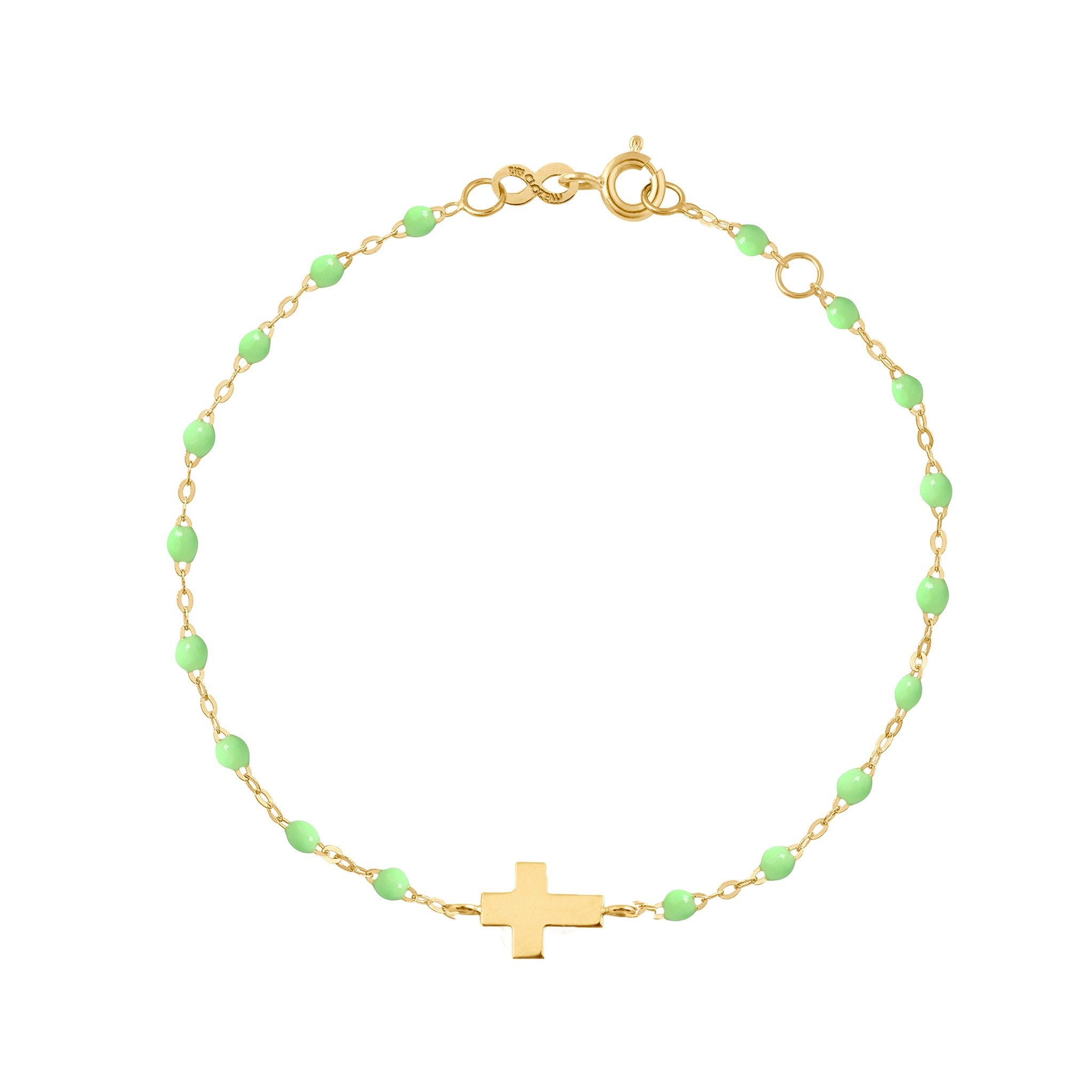 Bracelet anis Croix, or jaune, 17cm