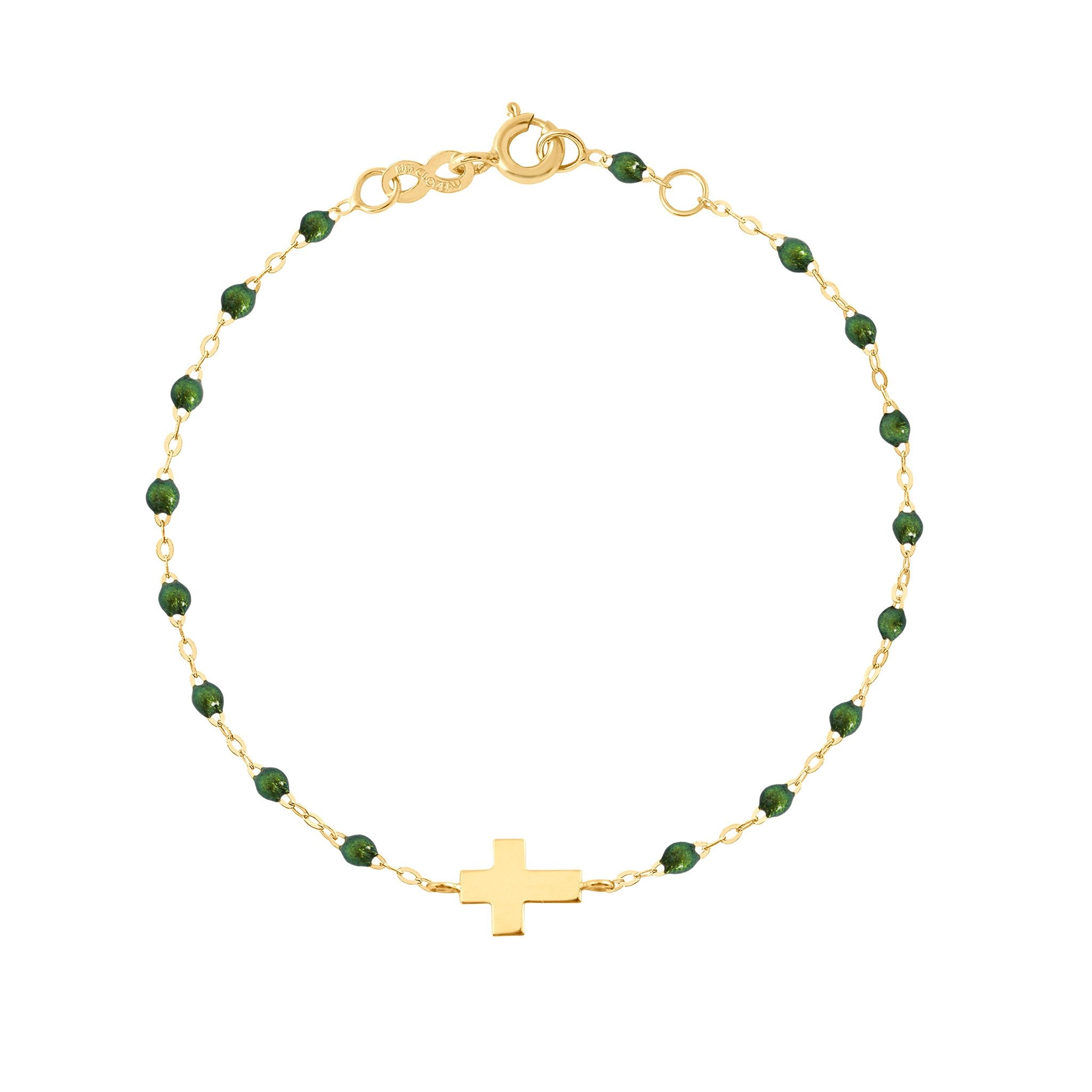 Bracelet scarabée Croix, or jaune, 17cm