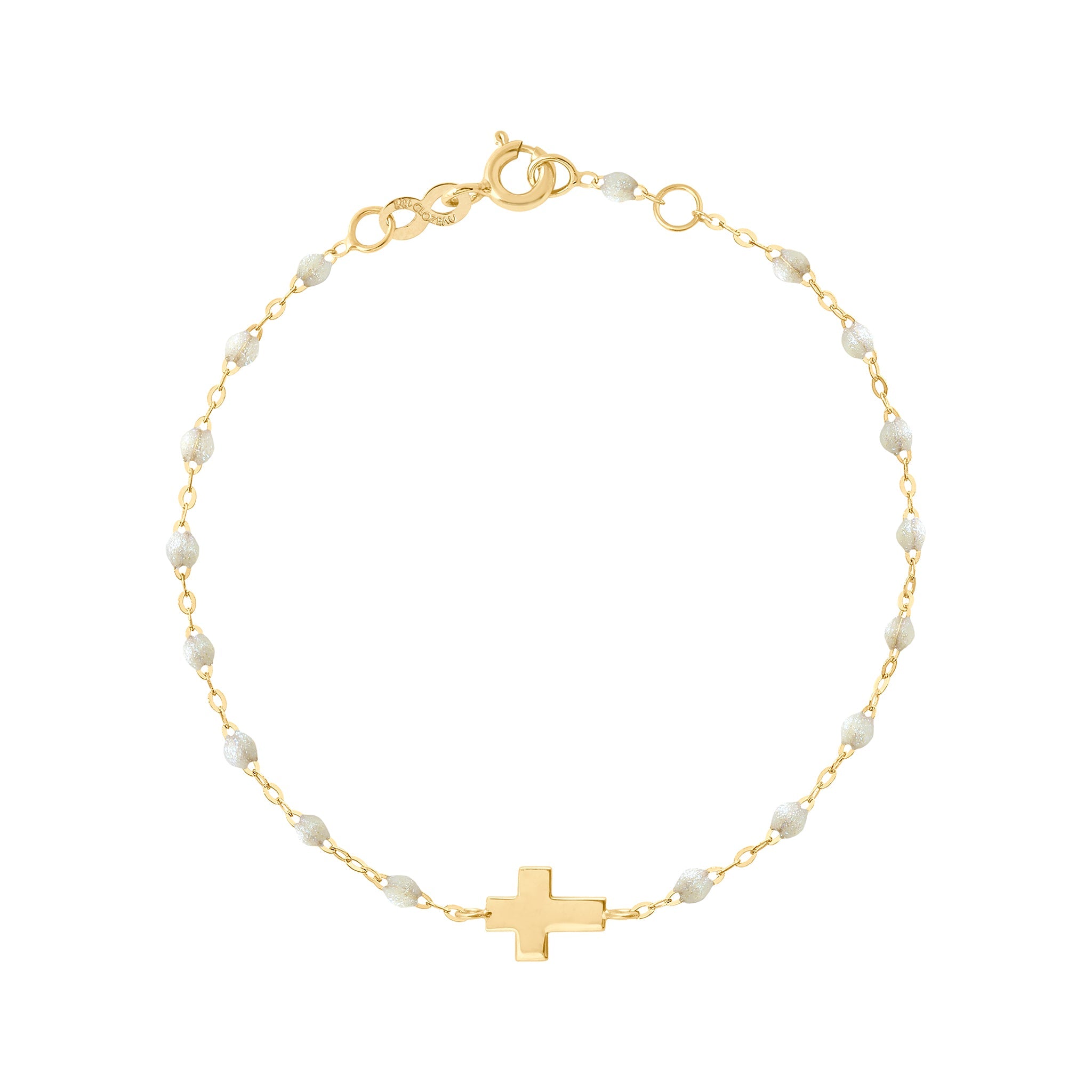 Bracelet opale Croix, or jaune, 17cm