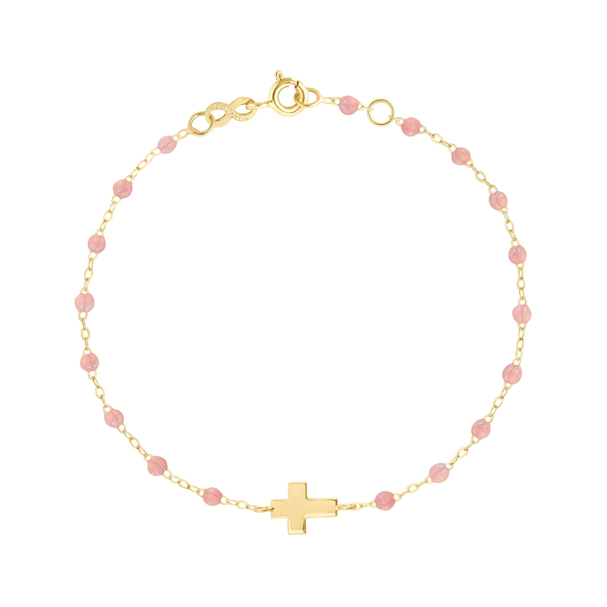 Bracelet blush Croix, or jaune, 17 cm