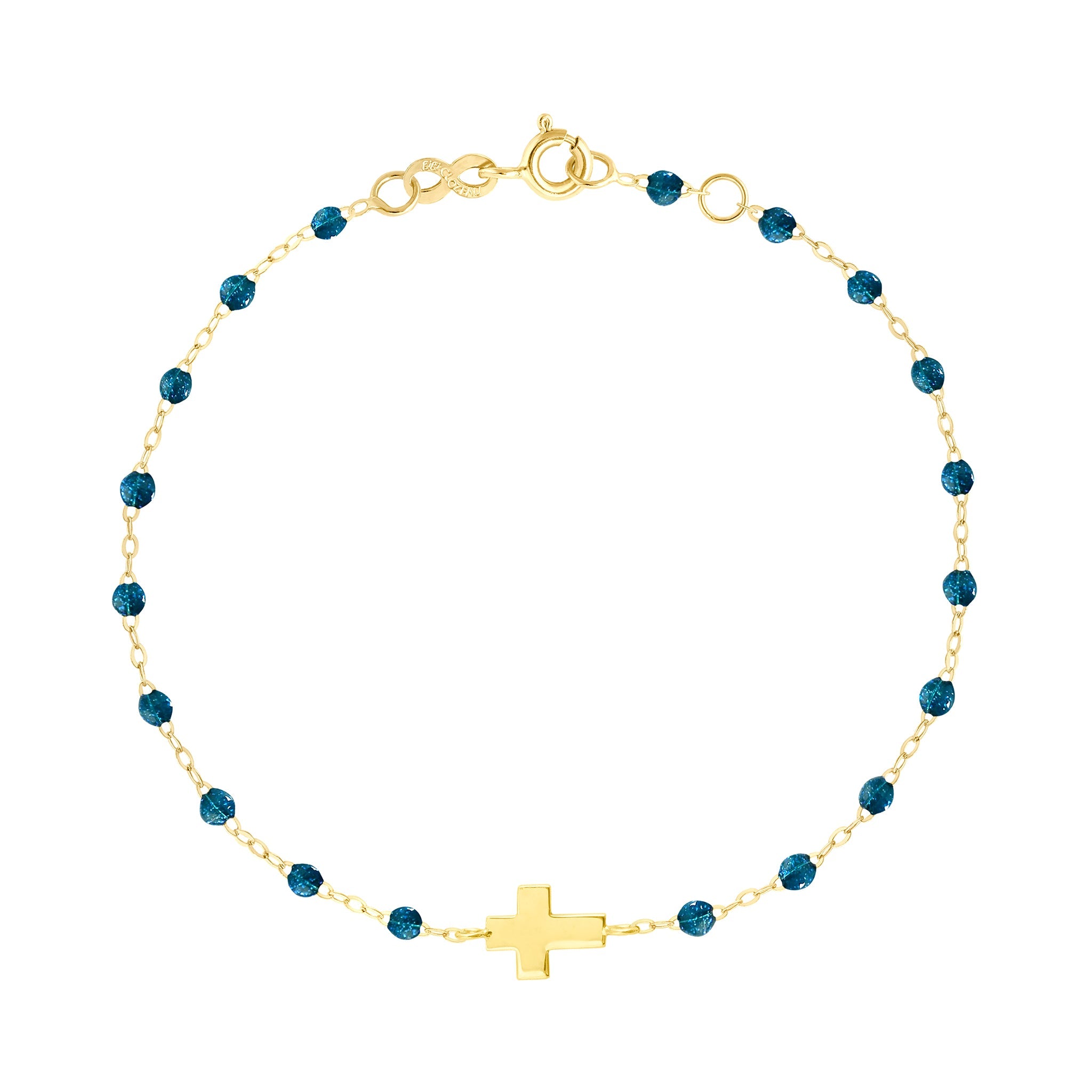 Bracelet jungle Croix , or jaune, 17 cm