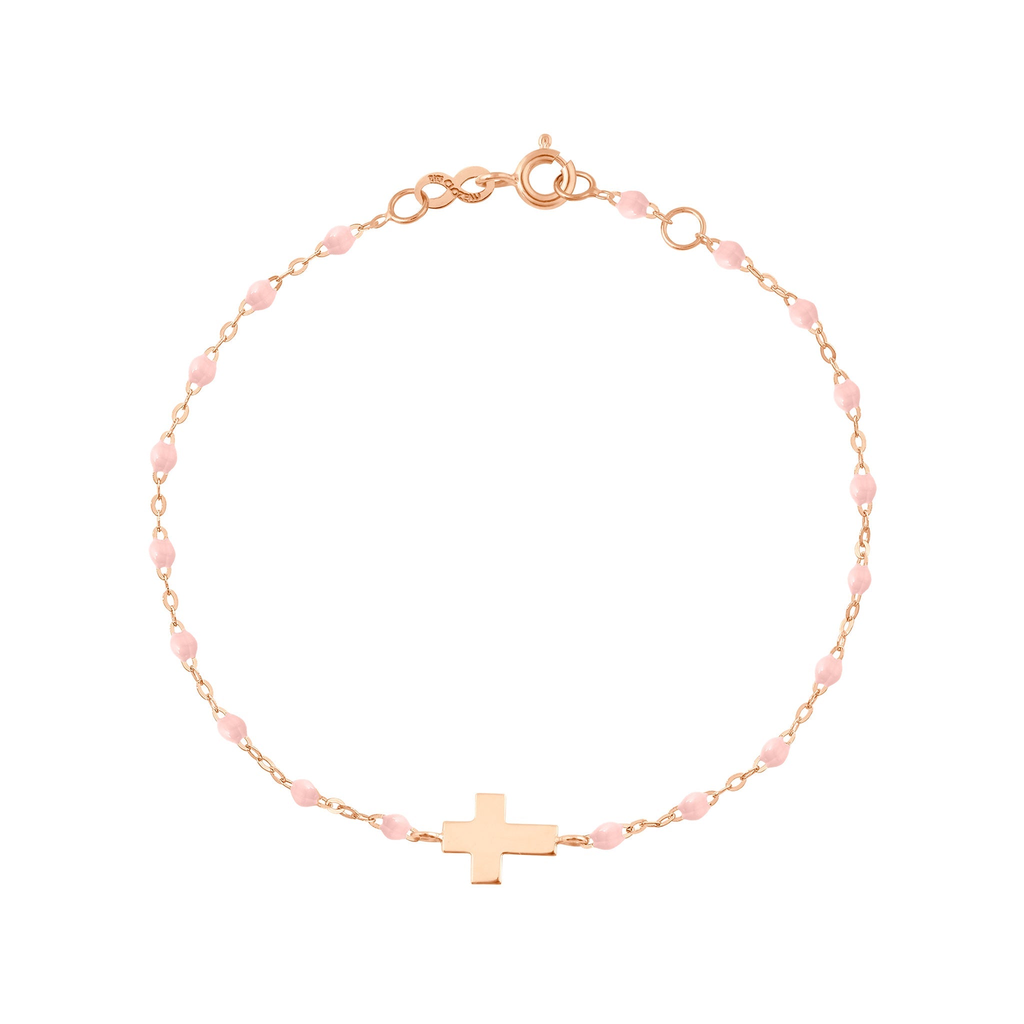 Bracelet enfant rose bébé Croix, or rose, 15 cm