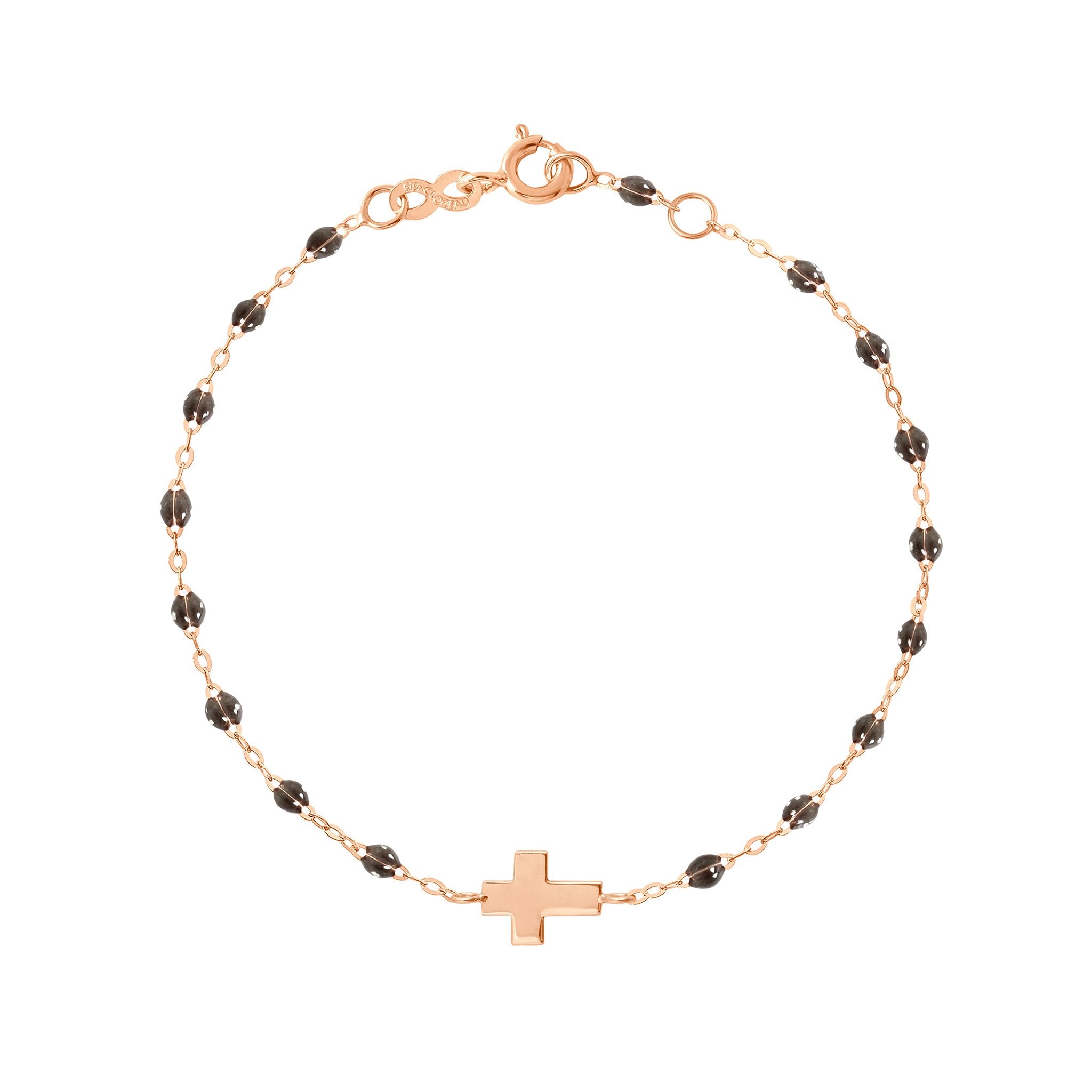 Bracelet quartz Croix, or rose, 17cm