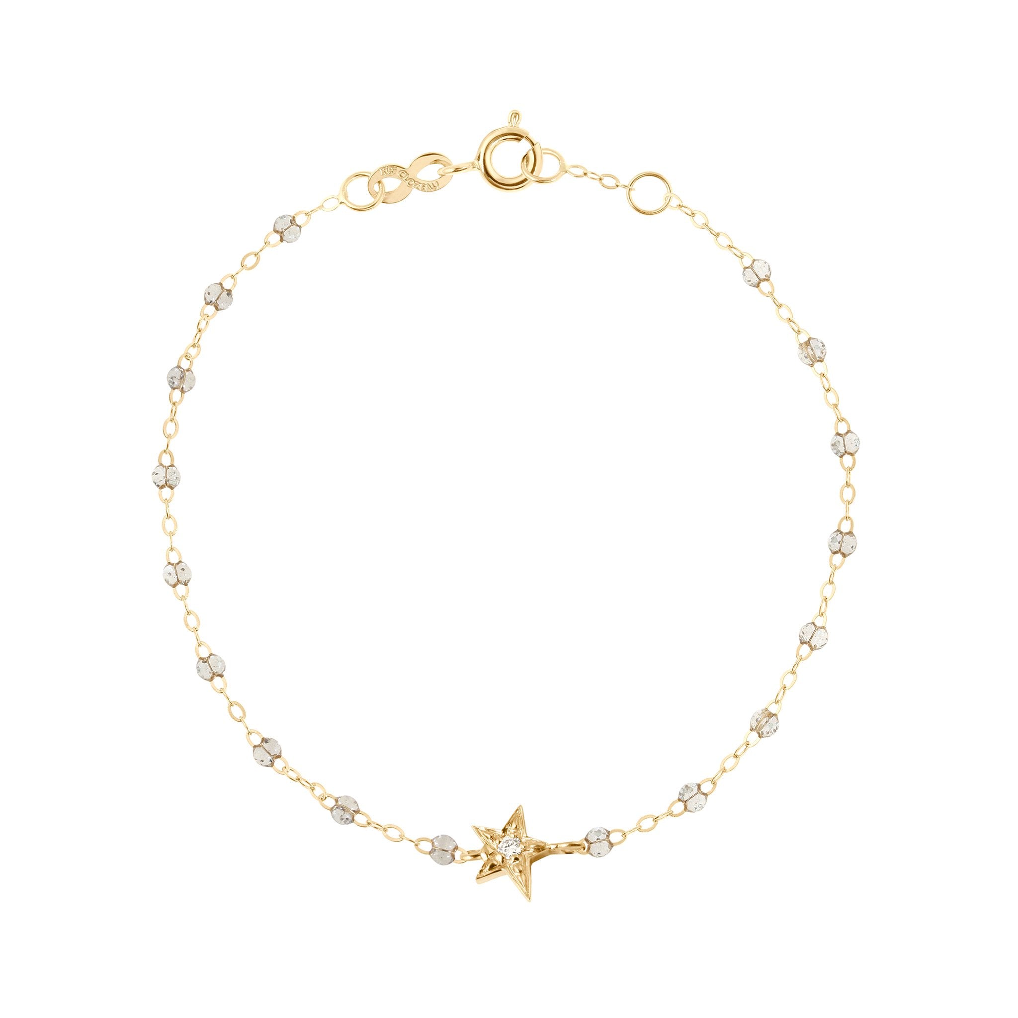 Bracelet sparkle Etoile diamant, or jaune, 17 cm