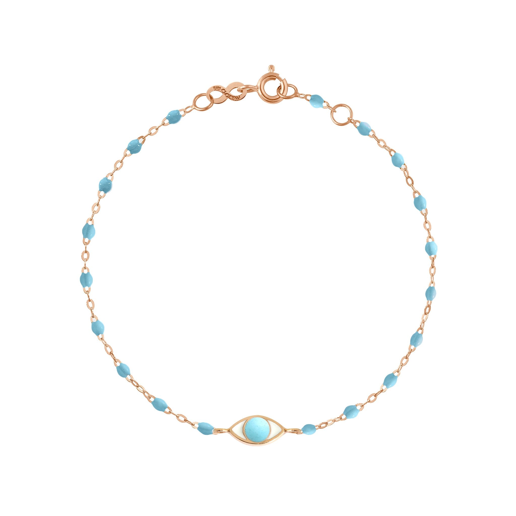 Bracelet Classique Gigi Eye turquoise, or rose, 17 cm