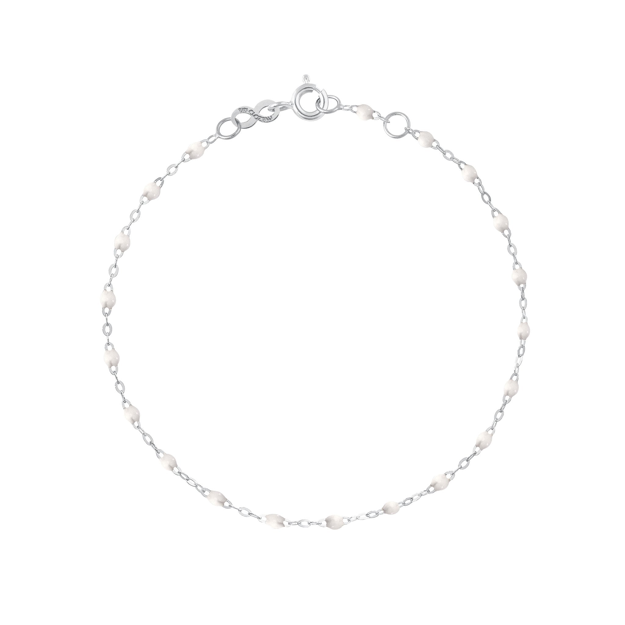 Bracelet blanc Classique Gigi, or blanc, 18 cm