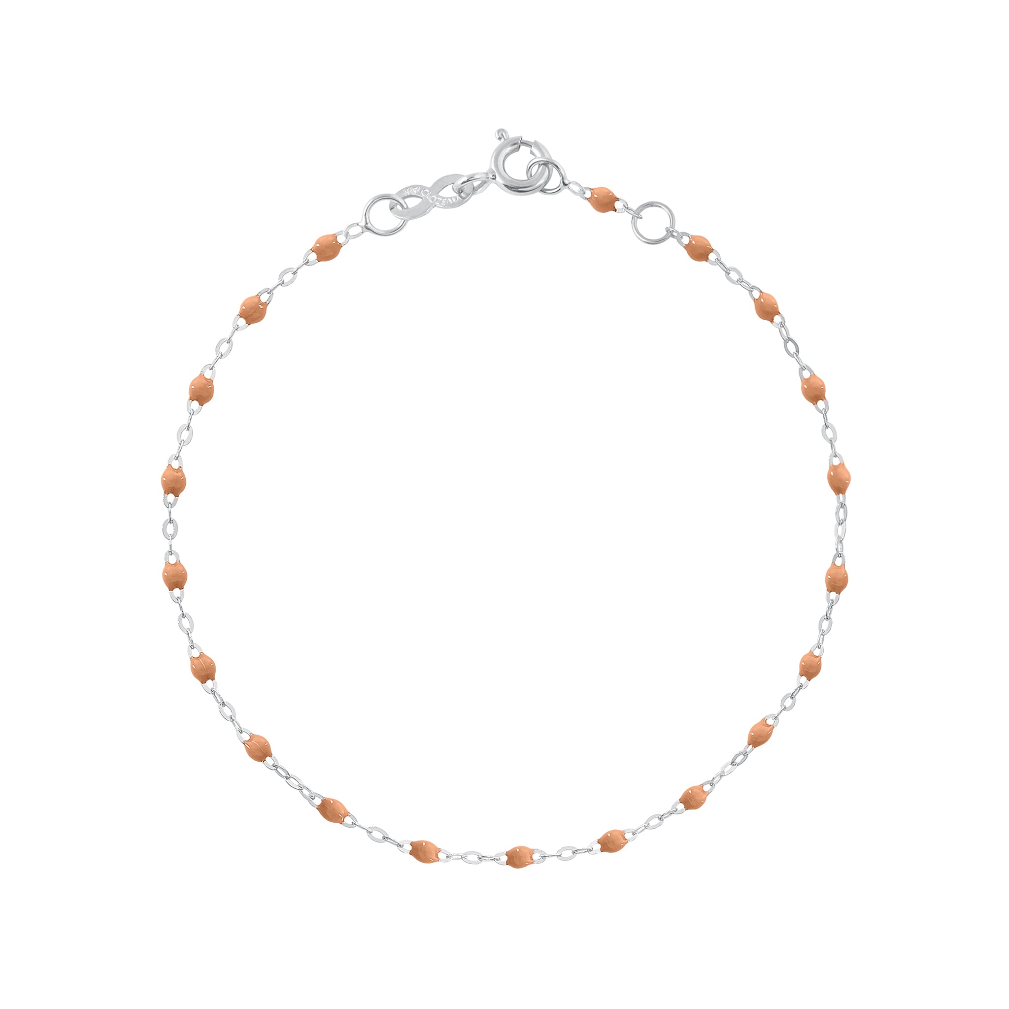 Bracelet caramel Classique Gigi, or blanc, 15 cm