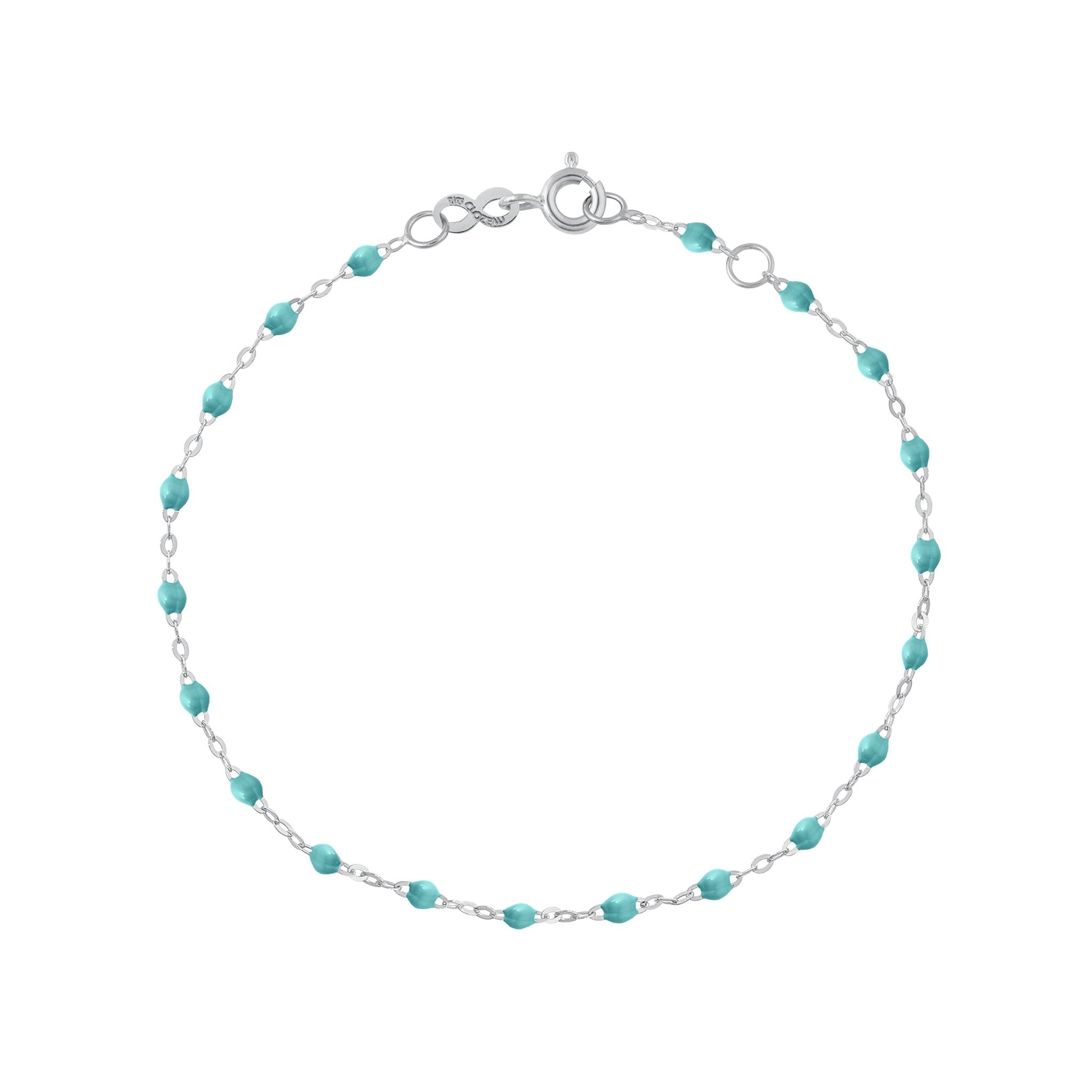 Bracelet turquoise vert Classique Gigi, or blanc, 15 cm