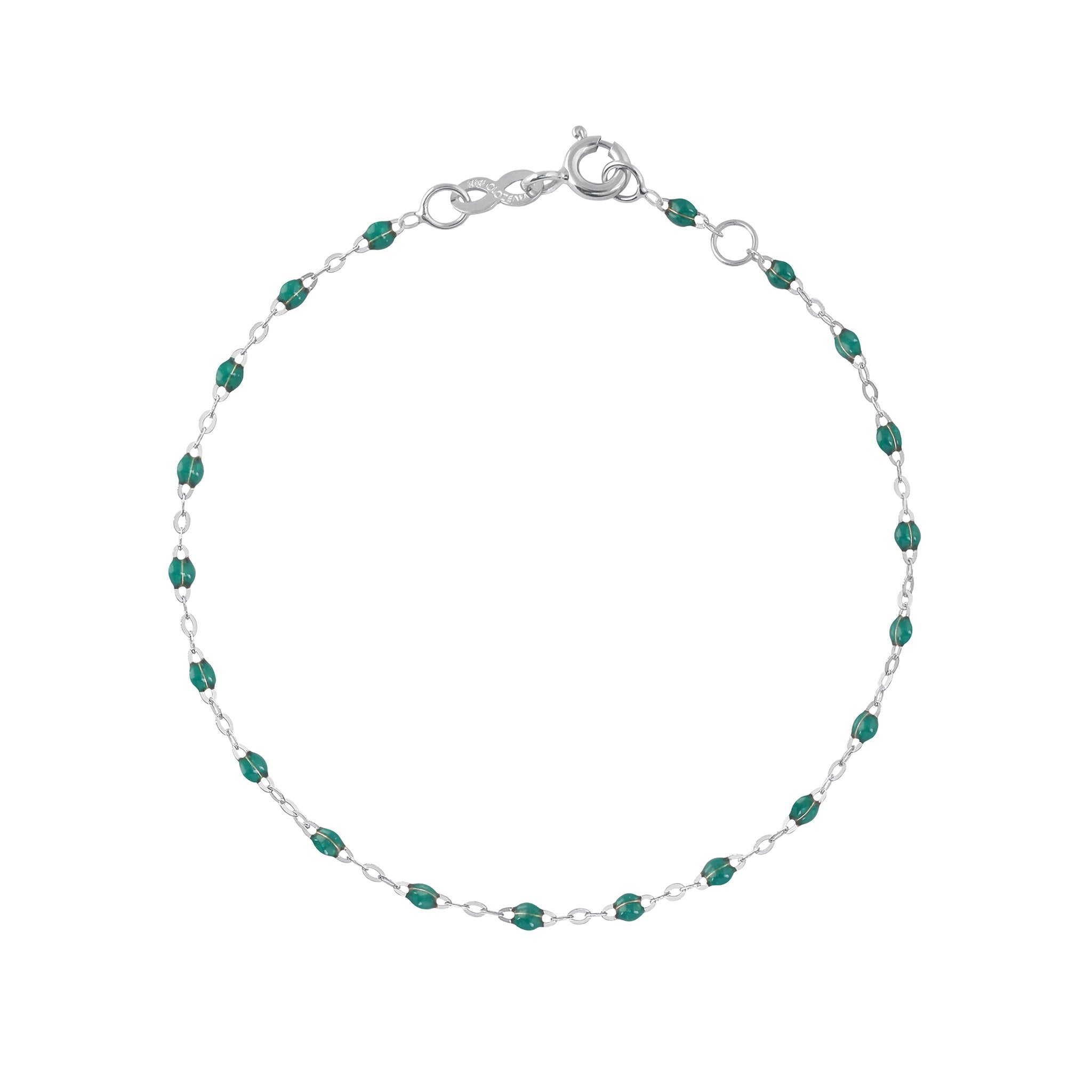 Bracelet émeraude Classique Gigi, or blanc, 17 cm