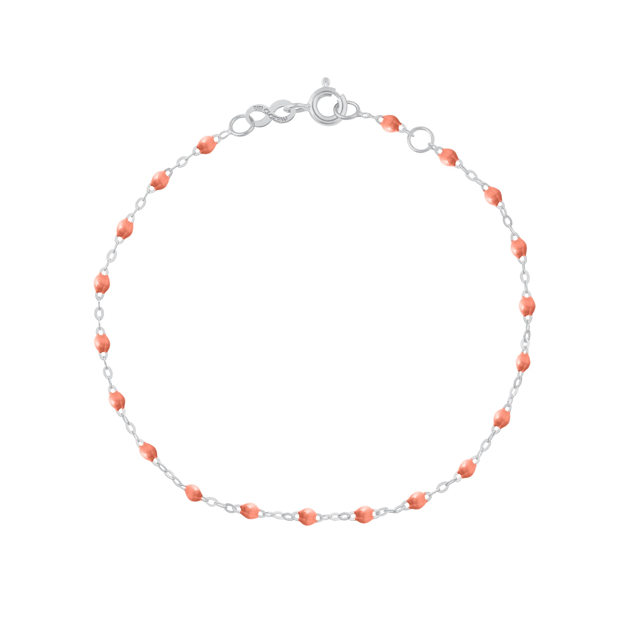 Bracelet saumon Classique Gigi, or blanc, 18 cm