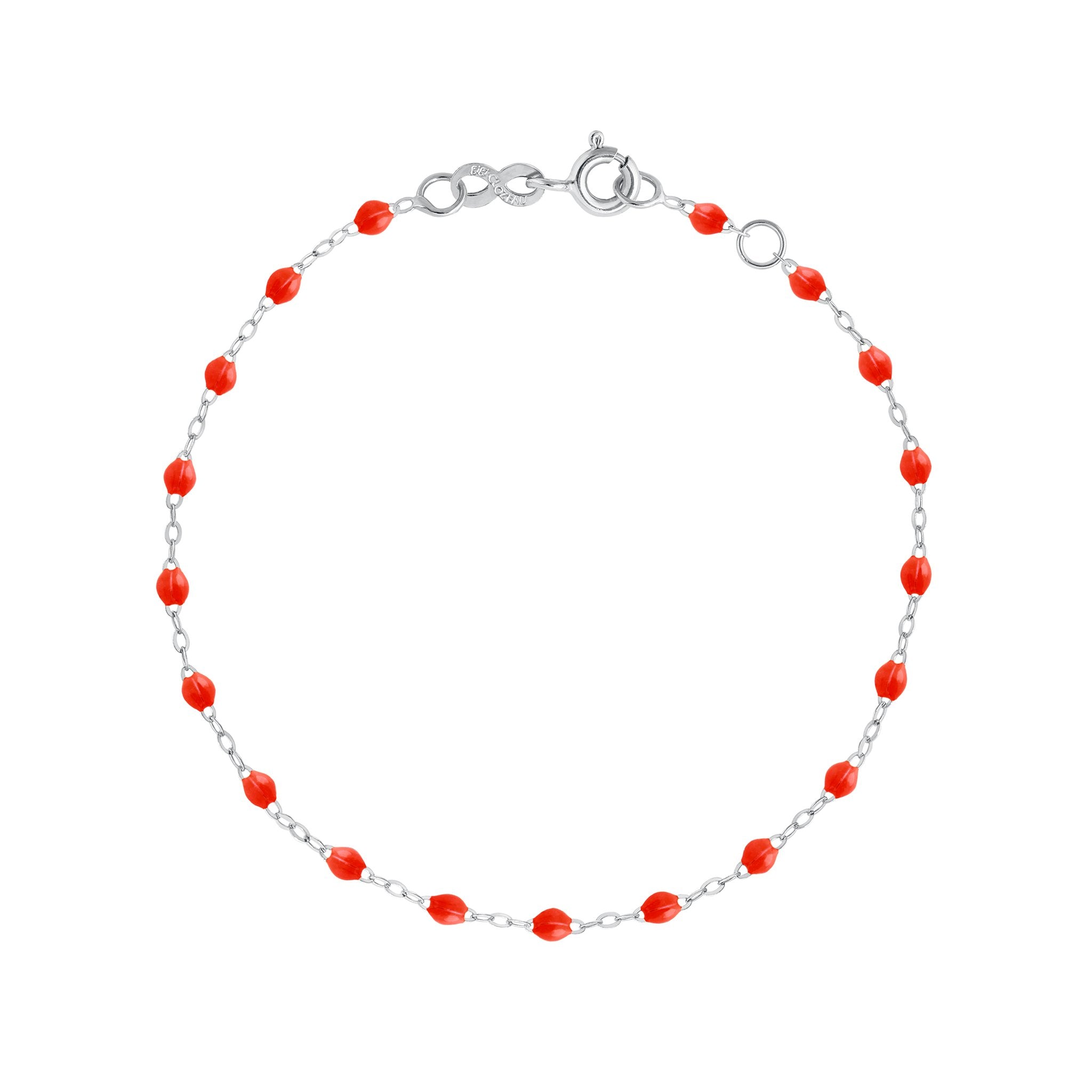 Bracelet corail Classique Gigi, or blanc, 19 cm