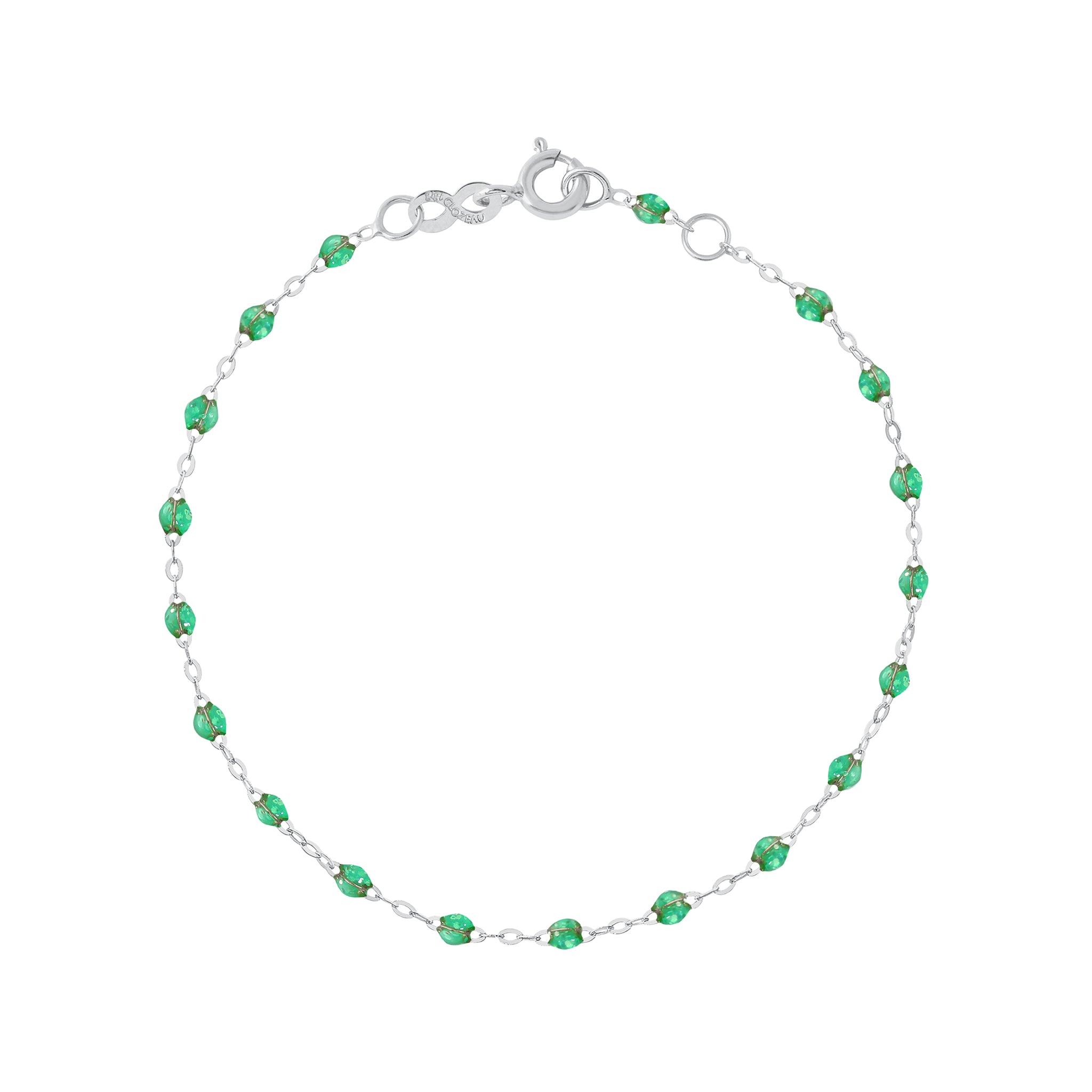 Bracelet menthe Classique Gigi, or blanc, 17 cm