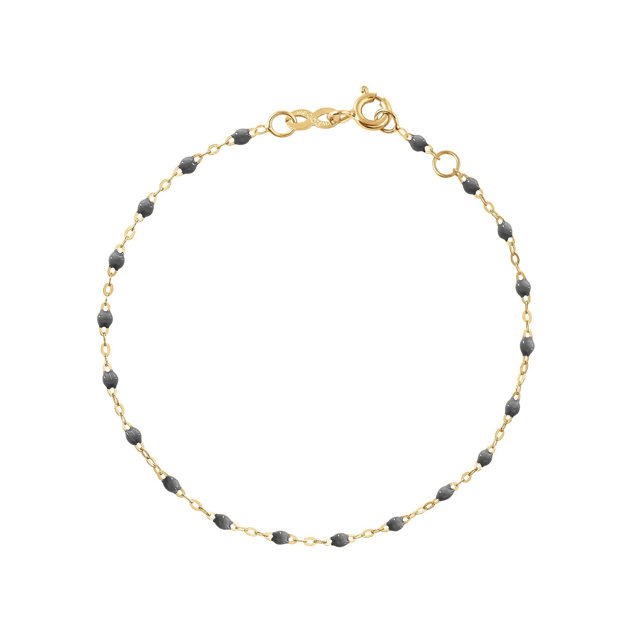 Bracelet gris foncé Classique Gigi, or jaune, 15 cm