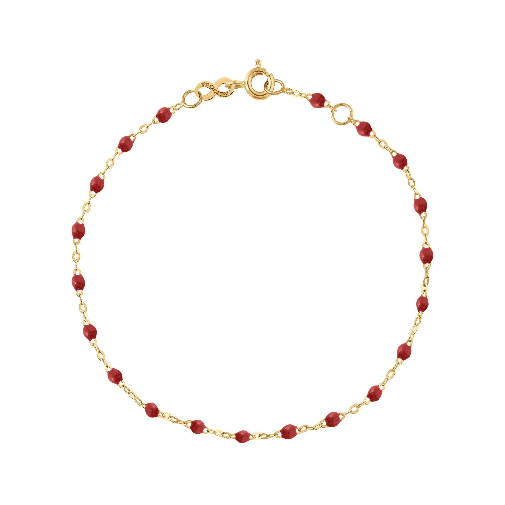 Bracelet bordeaux Classique Gigi, or jaune, 17 cm