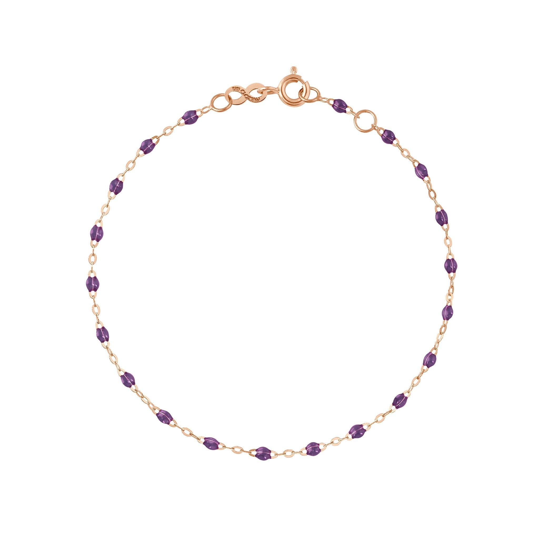 Bracelet violet Classique Gigi, or rose, 19 cm