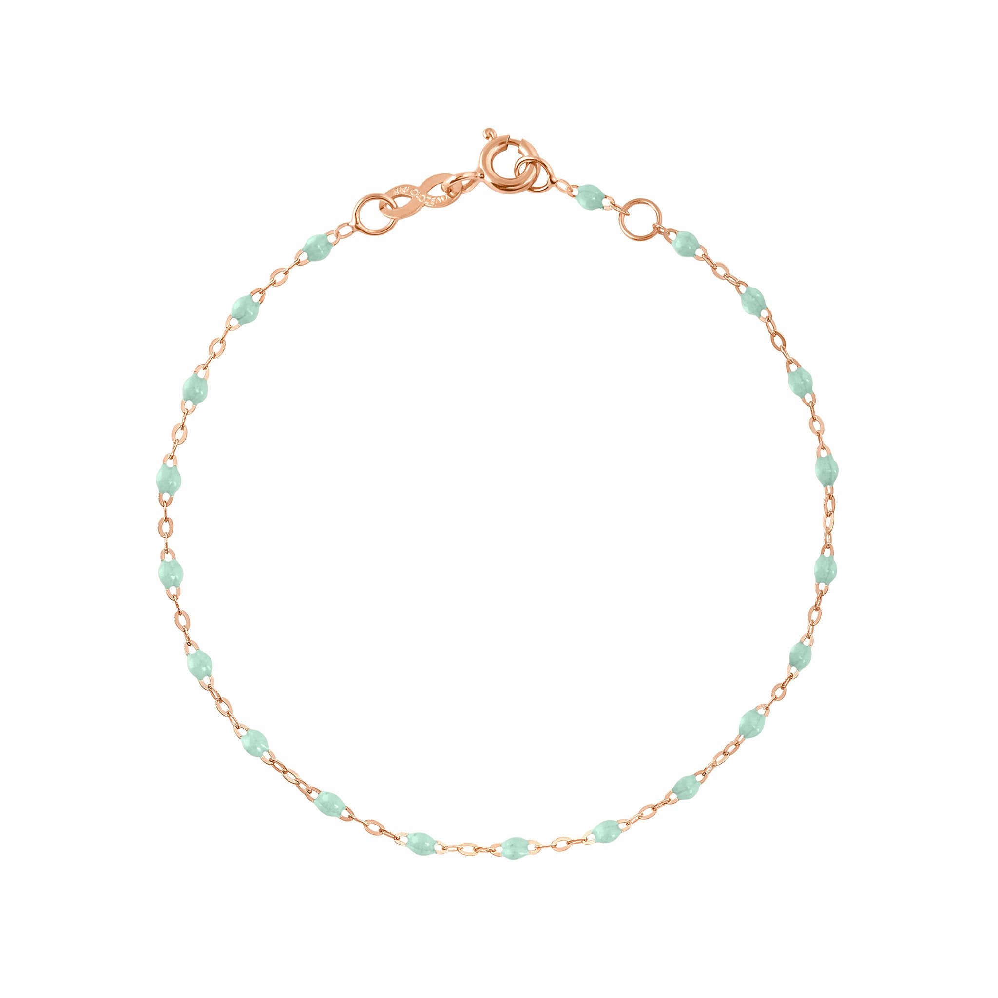 Bracelet jade Classique Gigi, or rose, 17 cm