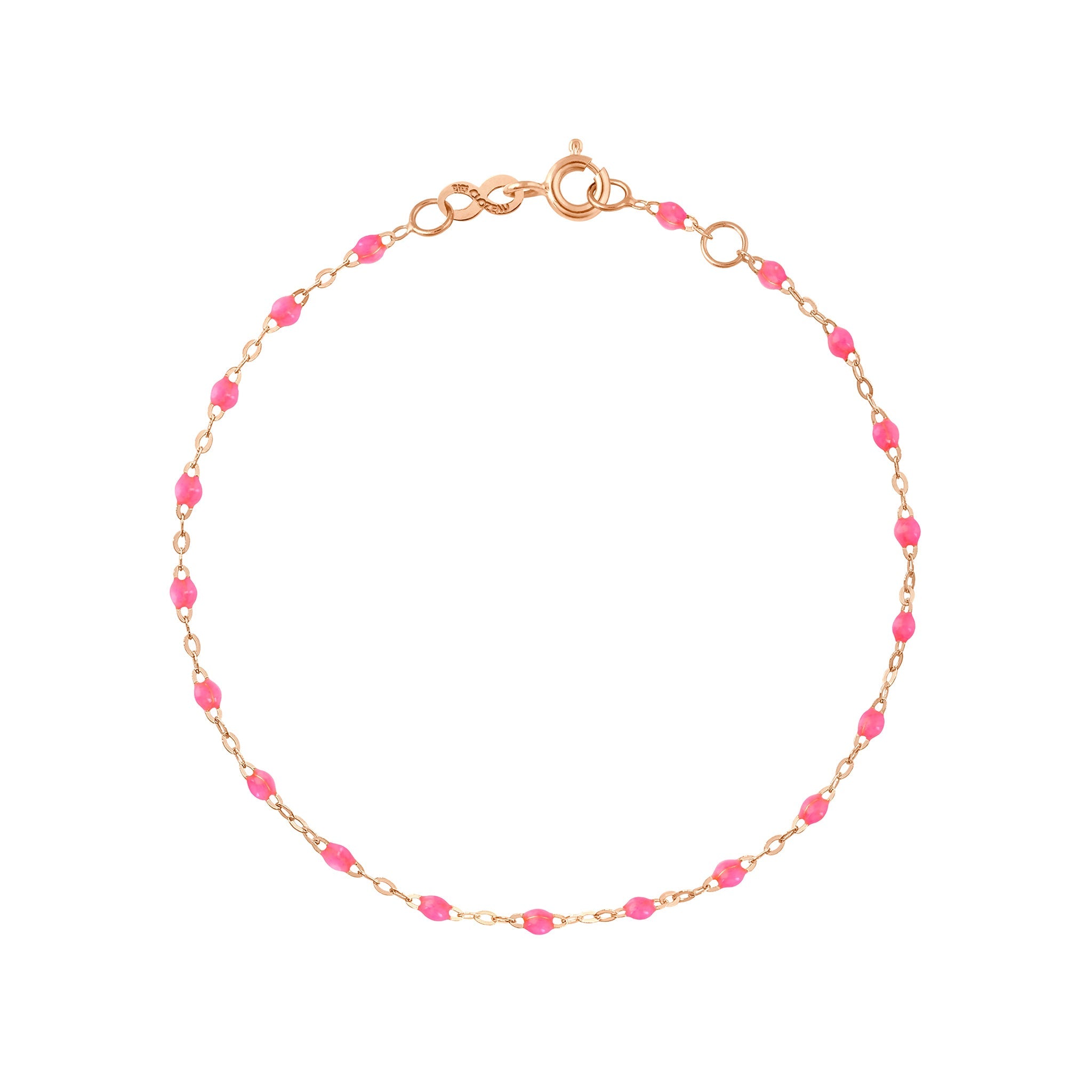 Bracelet bébé rose fluo Classique Gigi, or rose, 13 cm