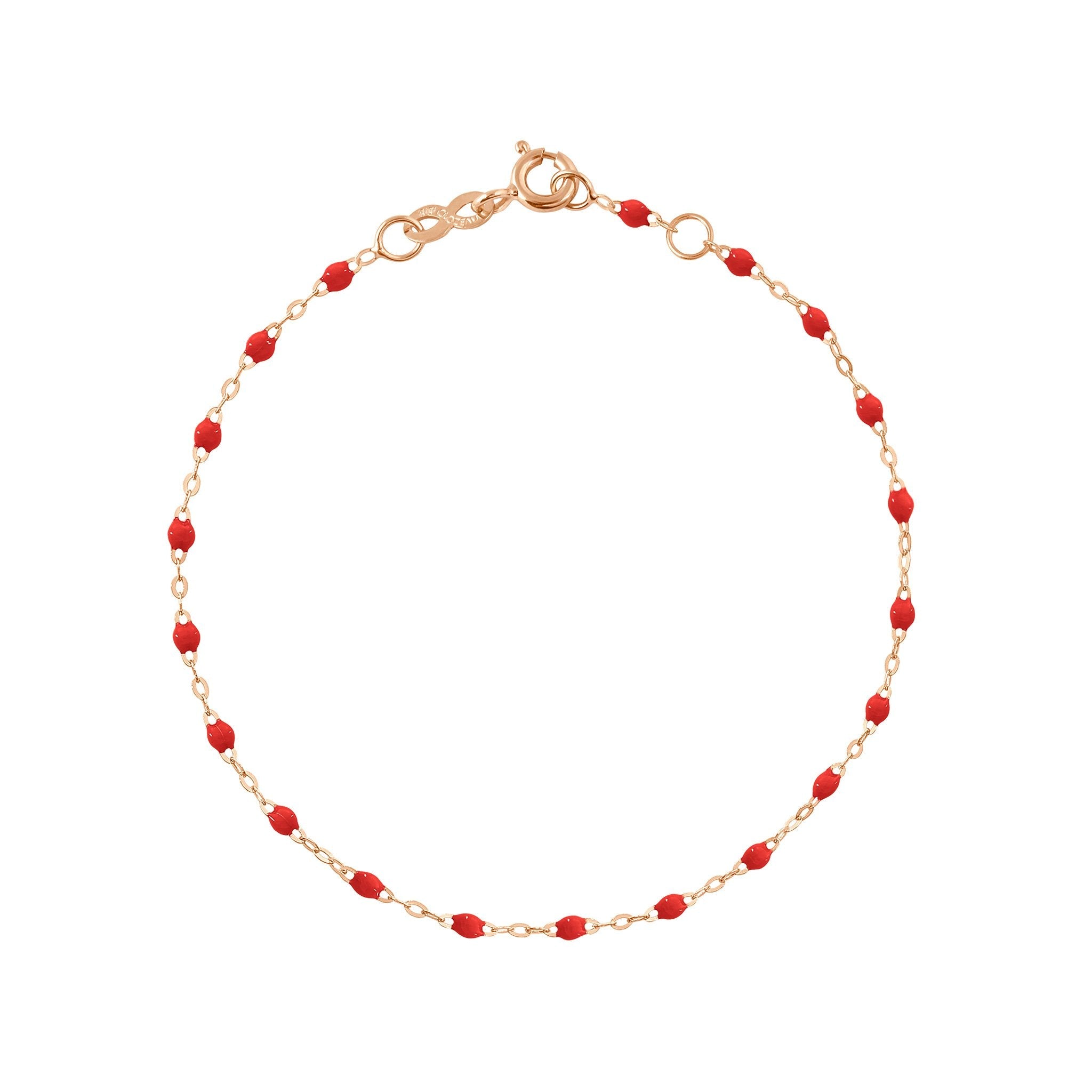 Bracelet coquelicot Classique Gigi, or rose, 19 cm