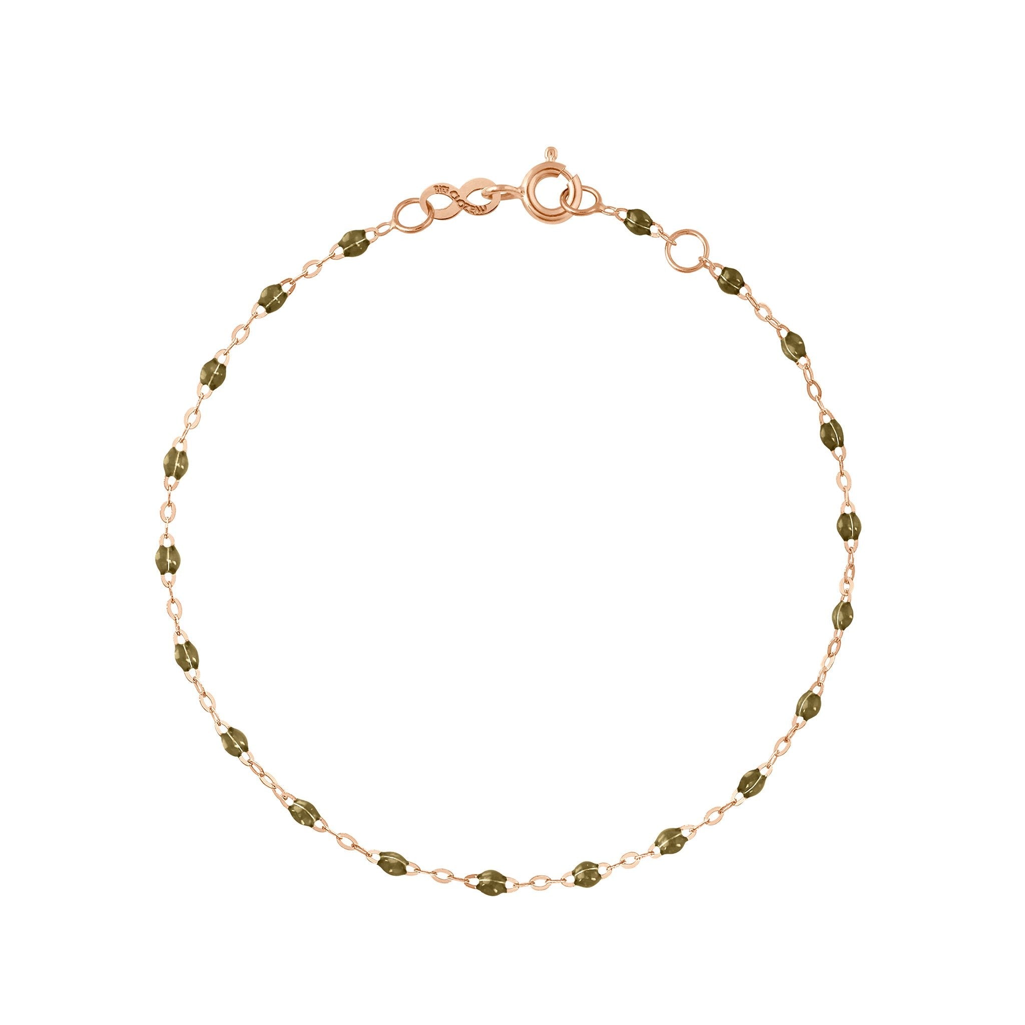 Bracelet kaki Classique Gigi, or rose, 19 cm