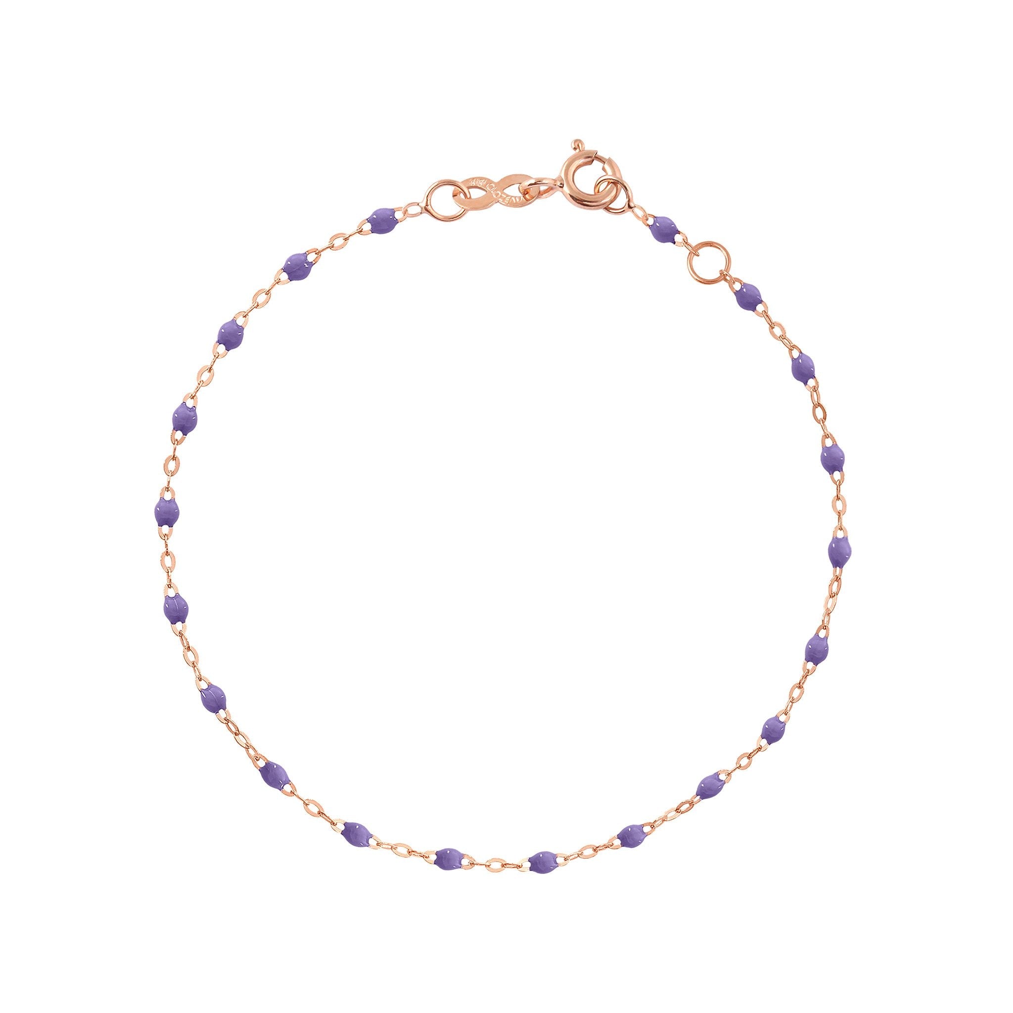 Bracelet mauve Classique Gigi, or rose, 19 cm