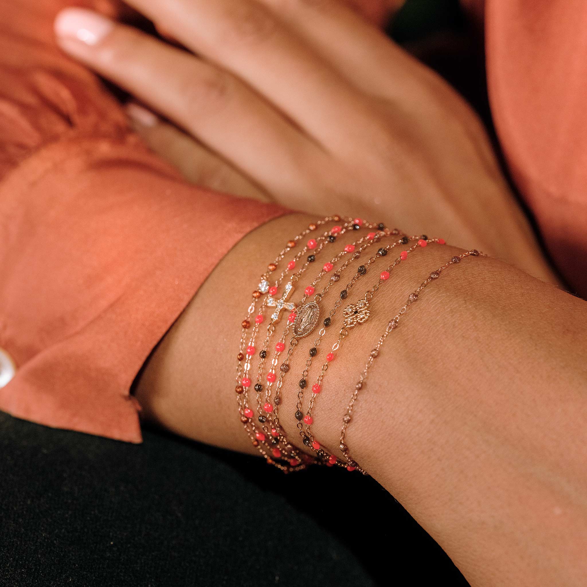 Bracelet corail Classique Gigi, or rose, 17 cm classique gigi Référence :  b3gi001r5817xx -3