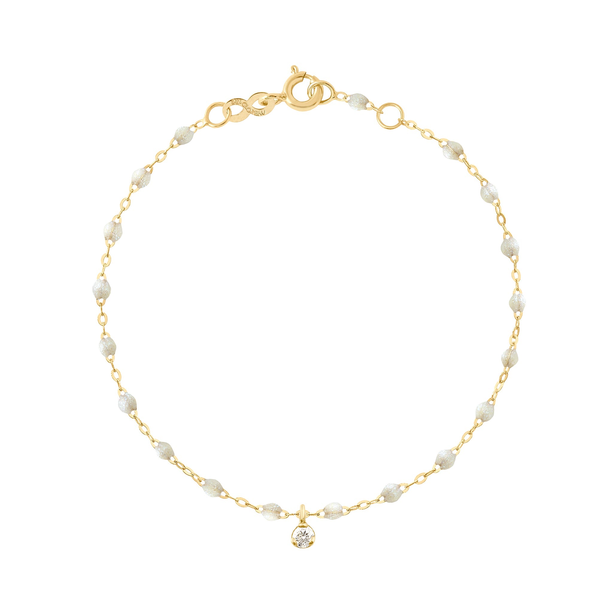 Bracelet opale Gigi Suprême, or jaune, 1 diamant, 17 cm