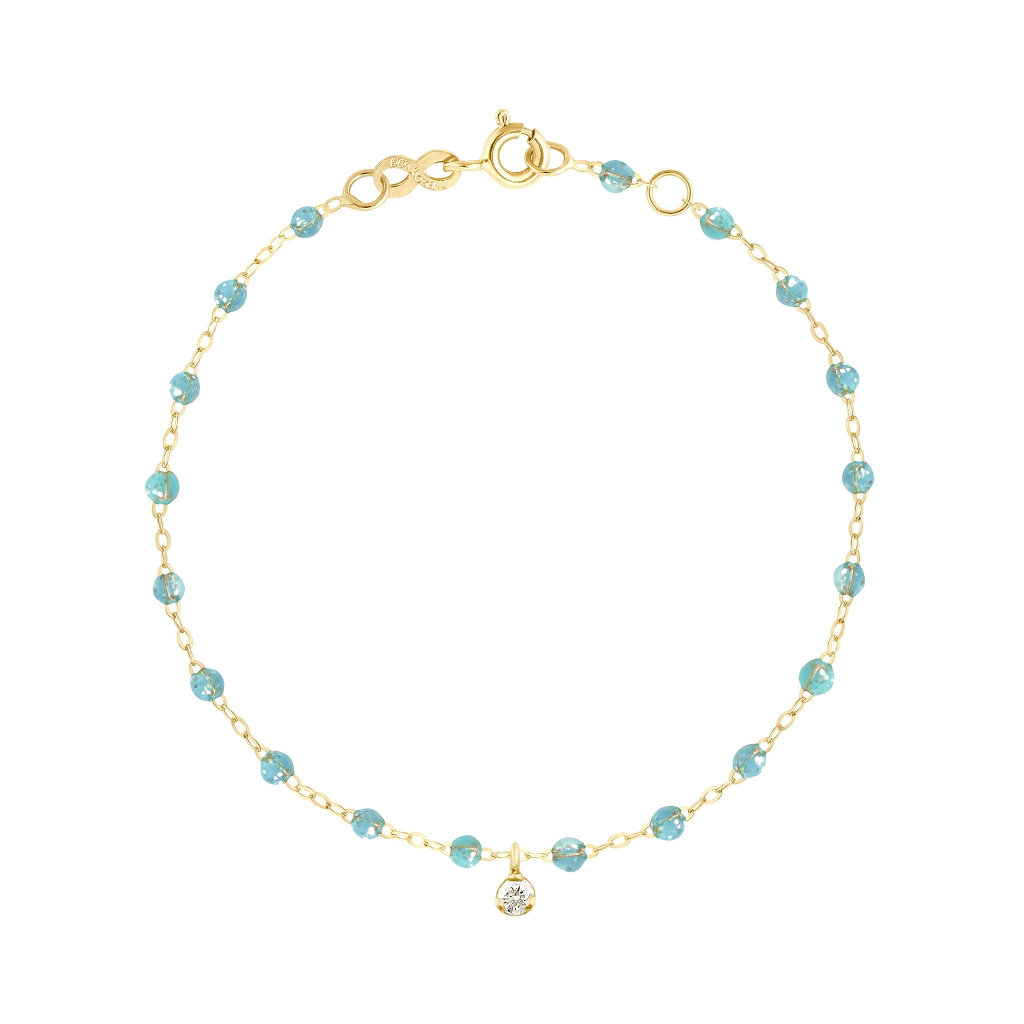 Bracelet aqua Gigi Suprême, or jaune, 1 diamant, 17 cm