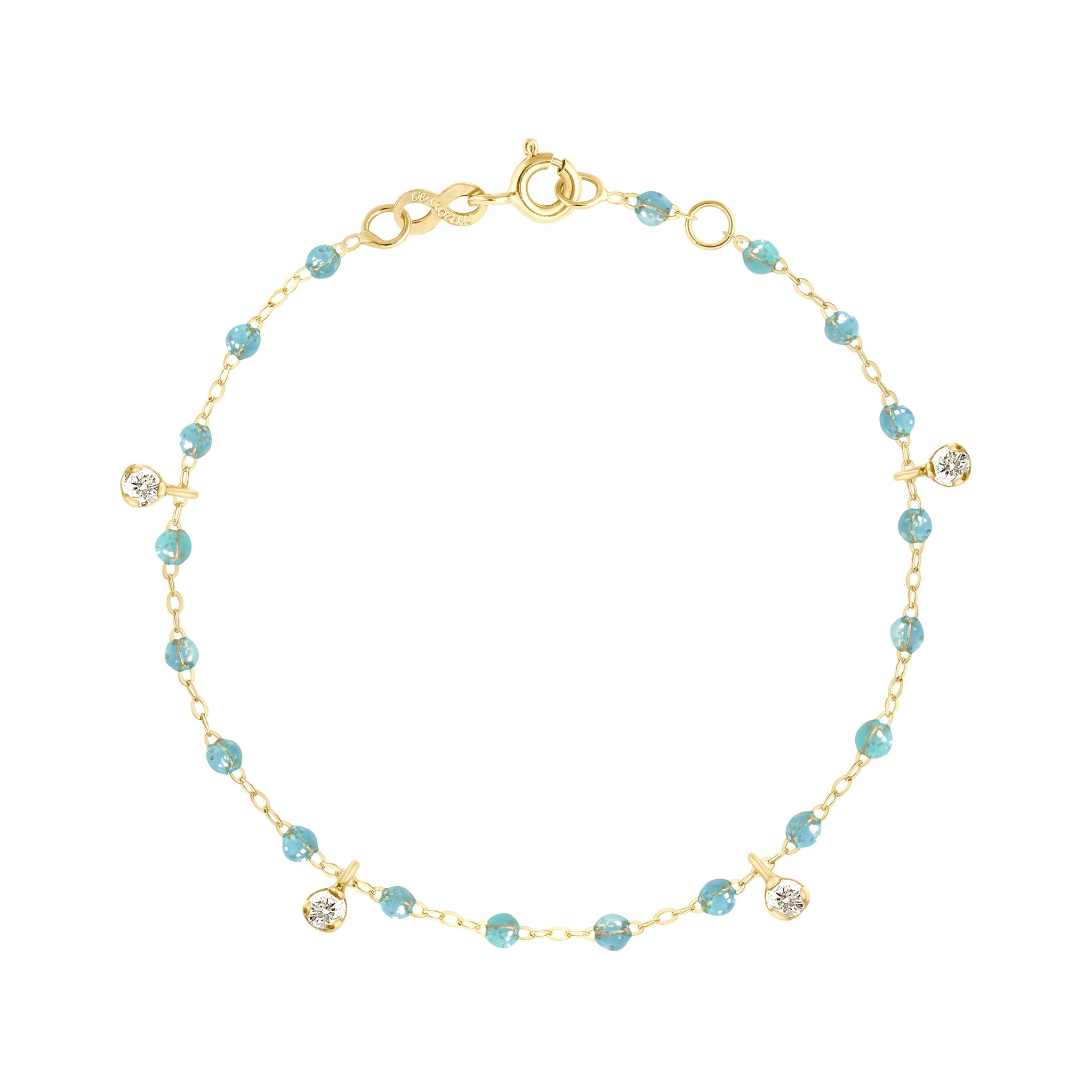 Bracelet aqua Gigi Suprême, or jaune, 4 diamants, 17 cm