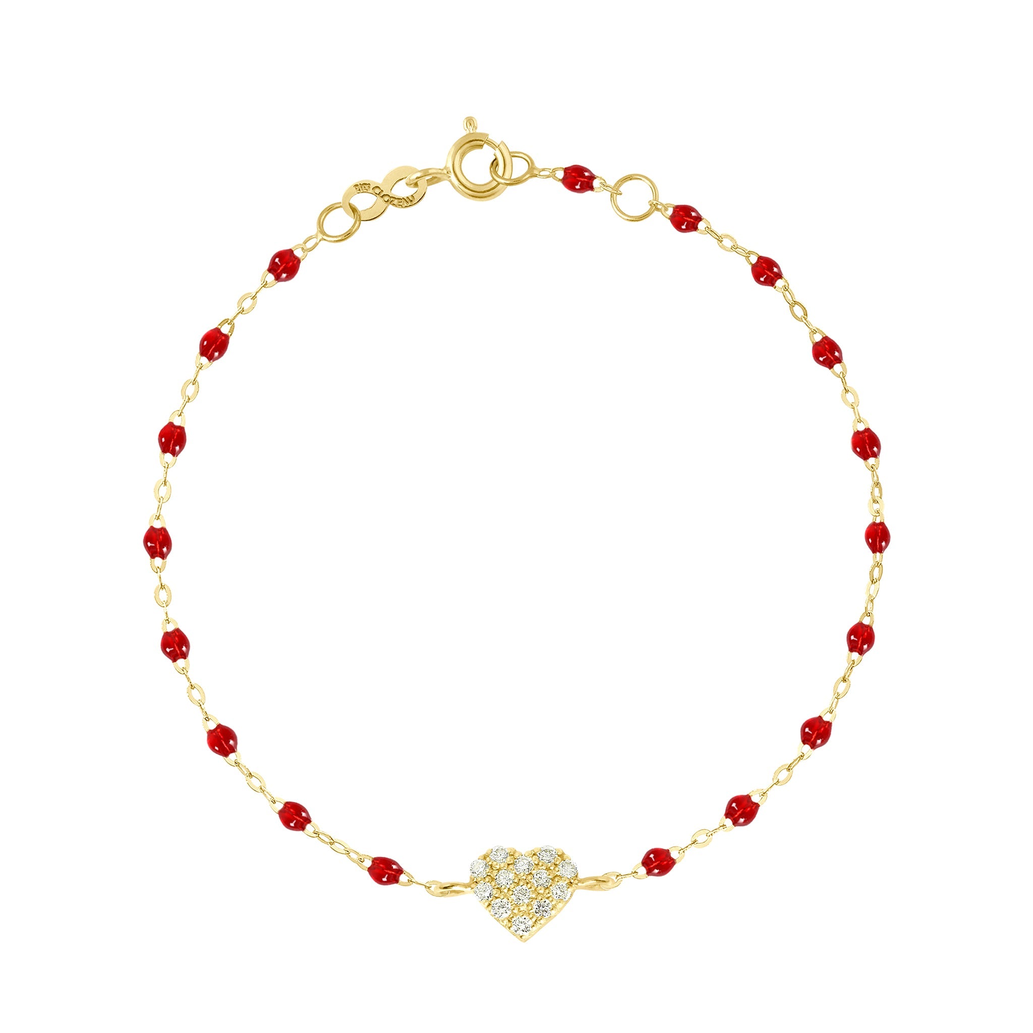 Bracelet rubis In Love, diamants, or jaune, 17 cm