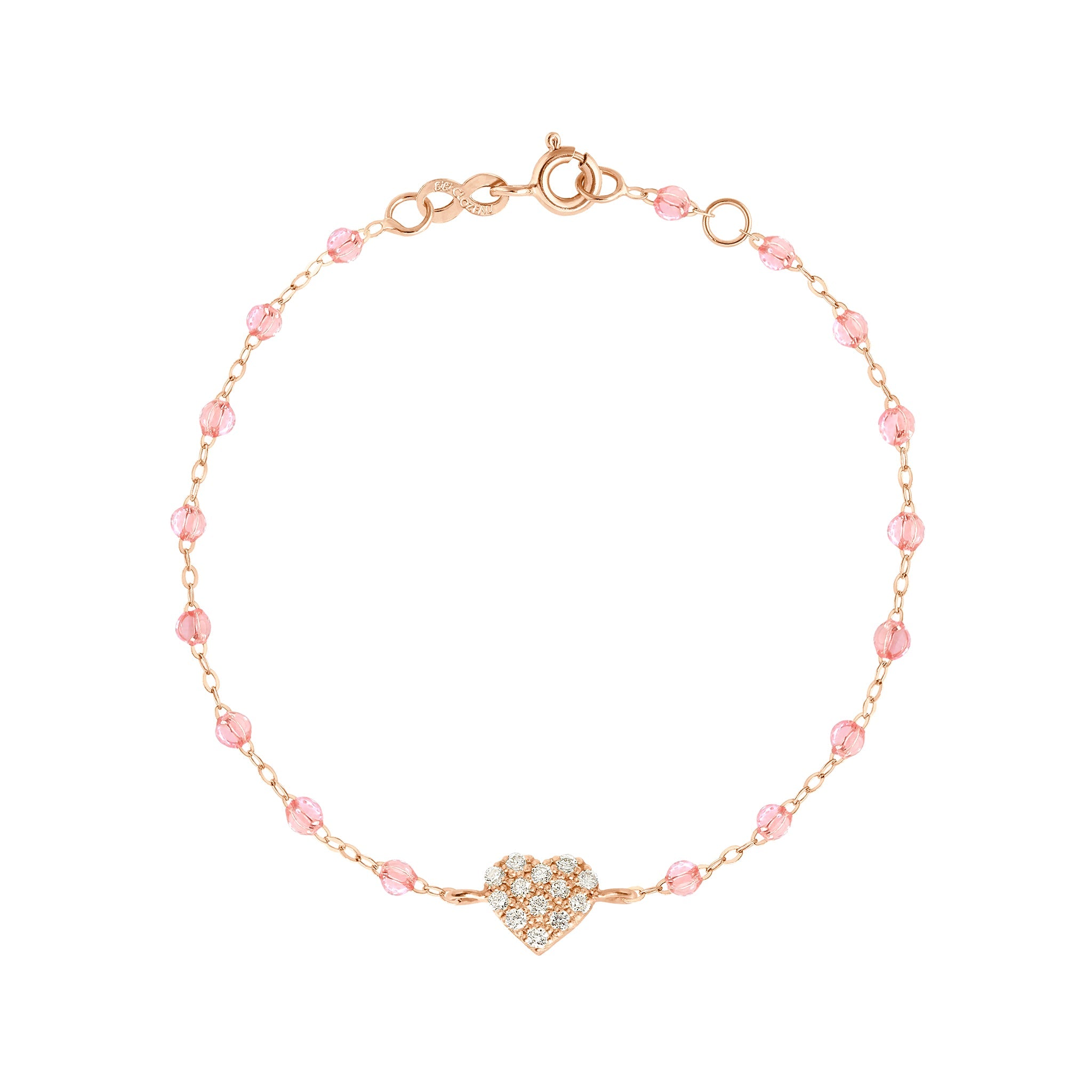 Bracelet rosée In Love, diamants, or rose, 17 cm