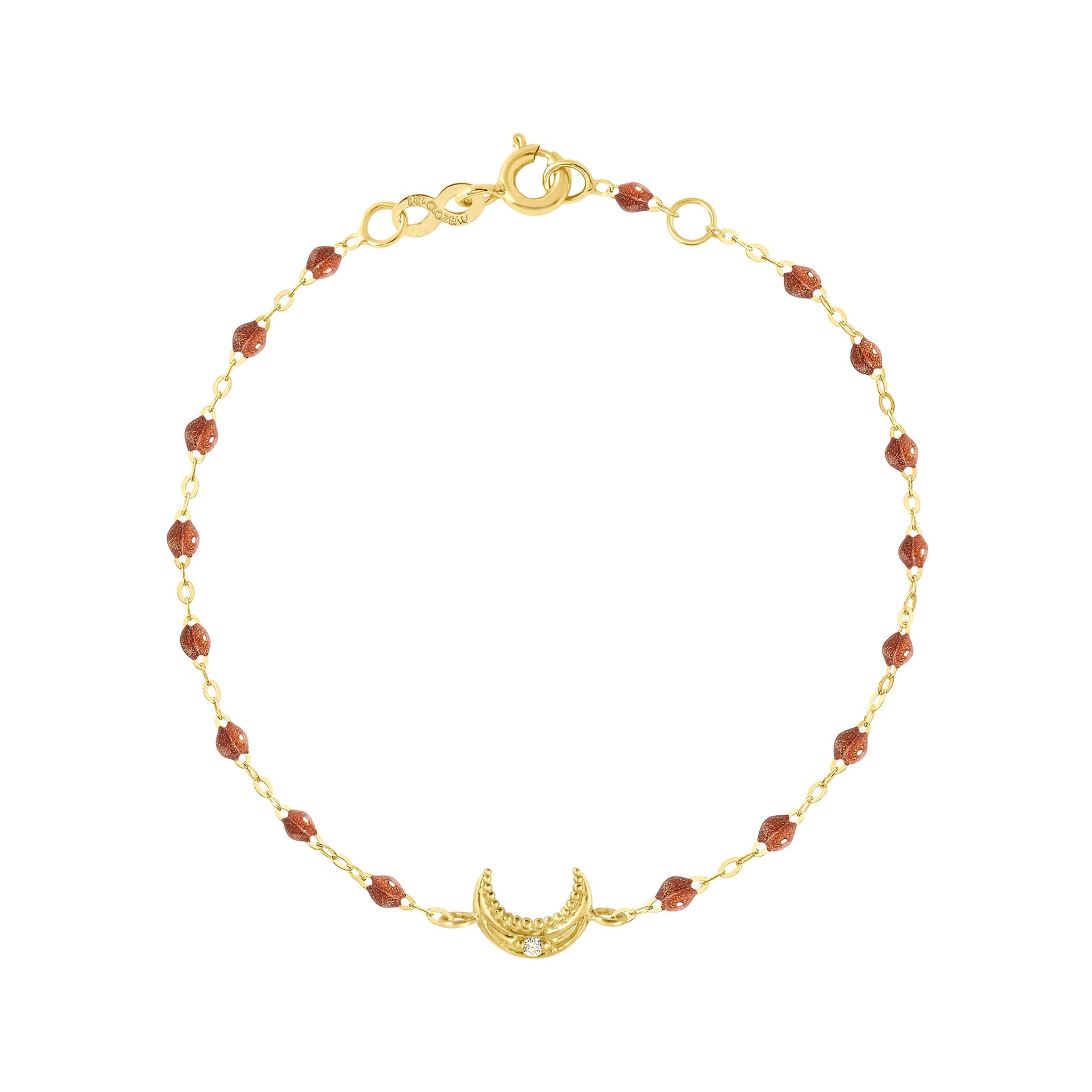 Bracelet fauve Lune, diamant, or jaune, 17 cm