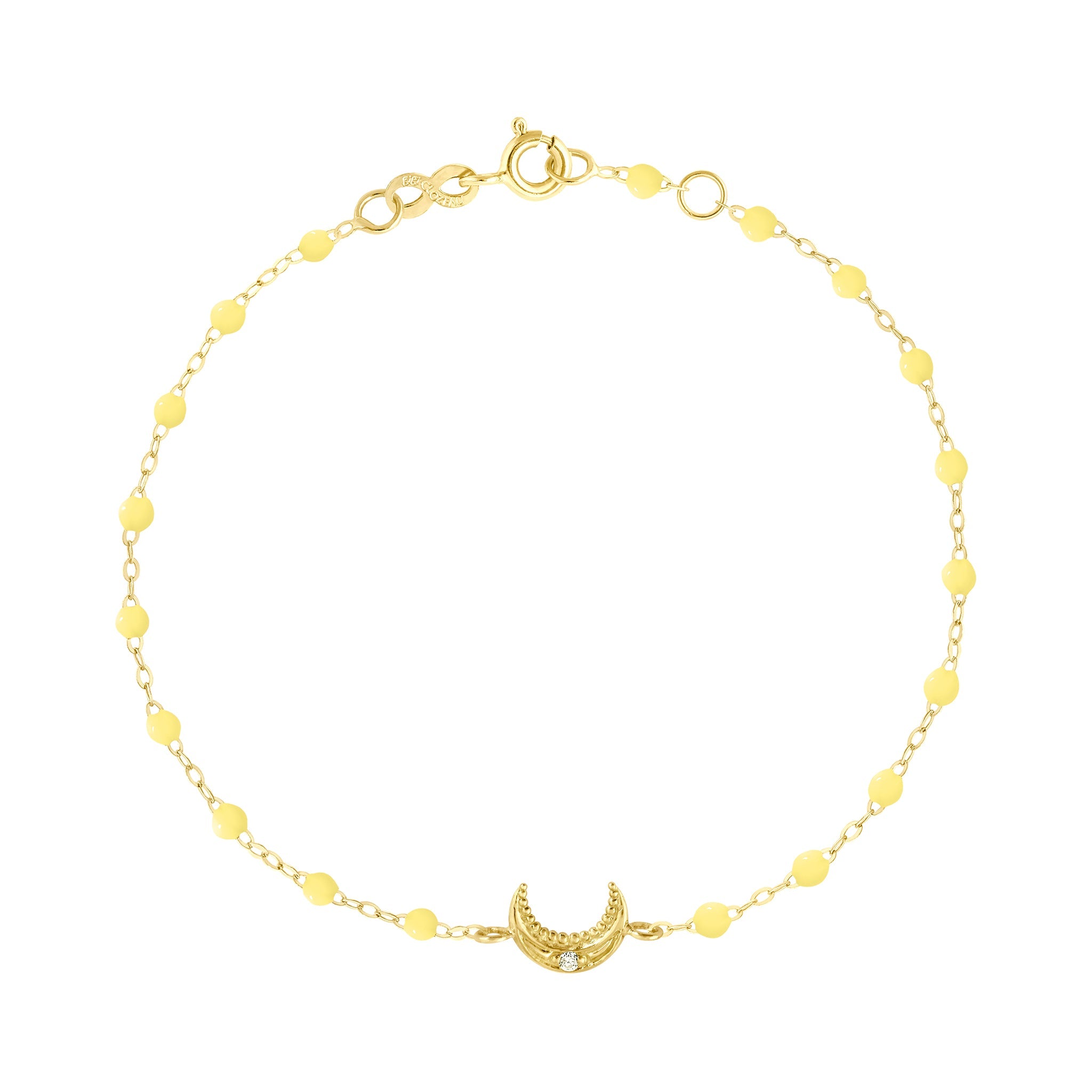 Bracelet mimosa Lune, diamant, or jaune, 17 cm