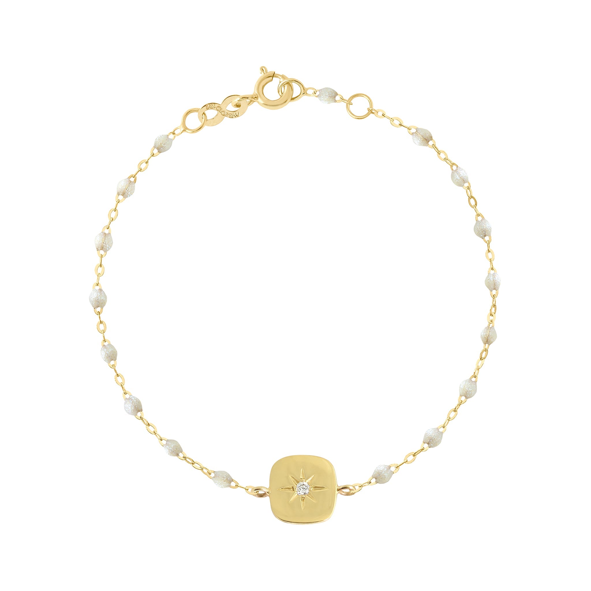 Bracelet opale Miss Gigi diamant, or jaune, 17 cm