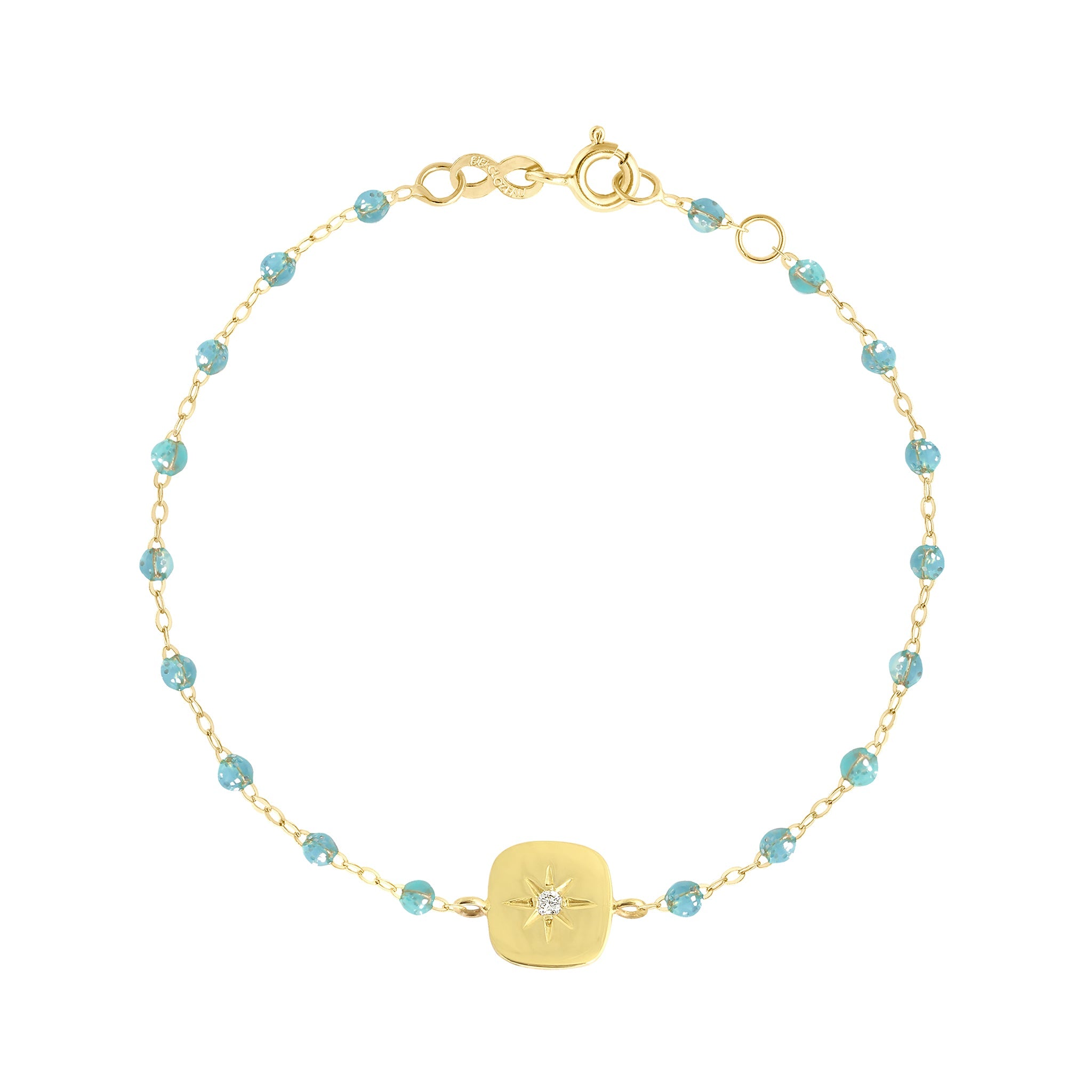 Bracelet aqua Miss Gigi diamant, or jaune, 17 cm