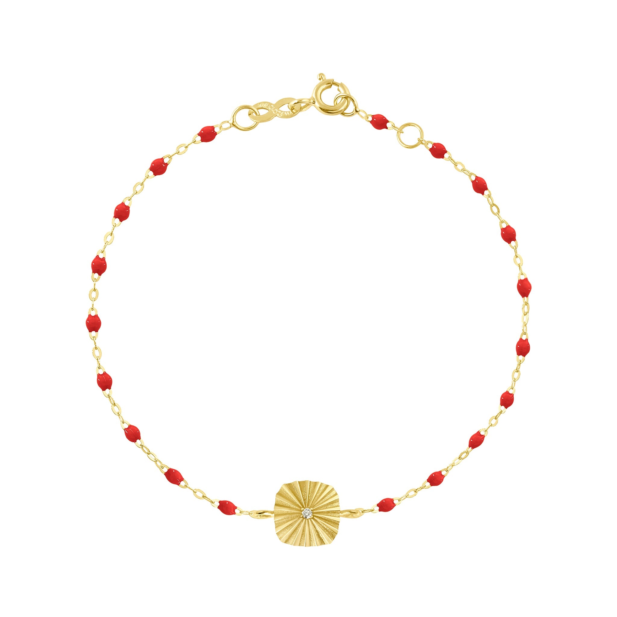 Bracelet coquelicot Miss Lumière diamant, or jaune, 17 cm