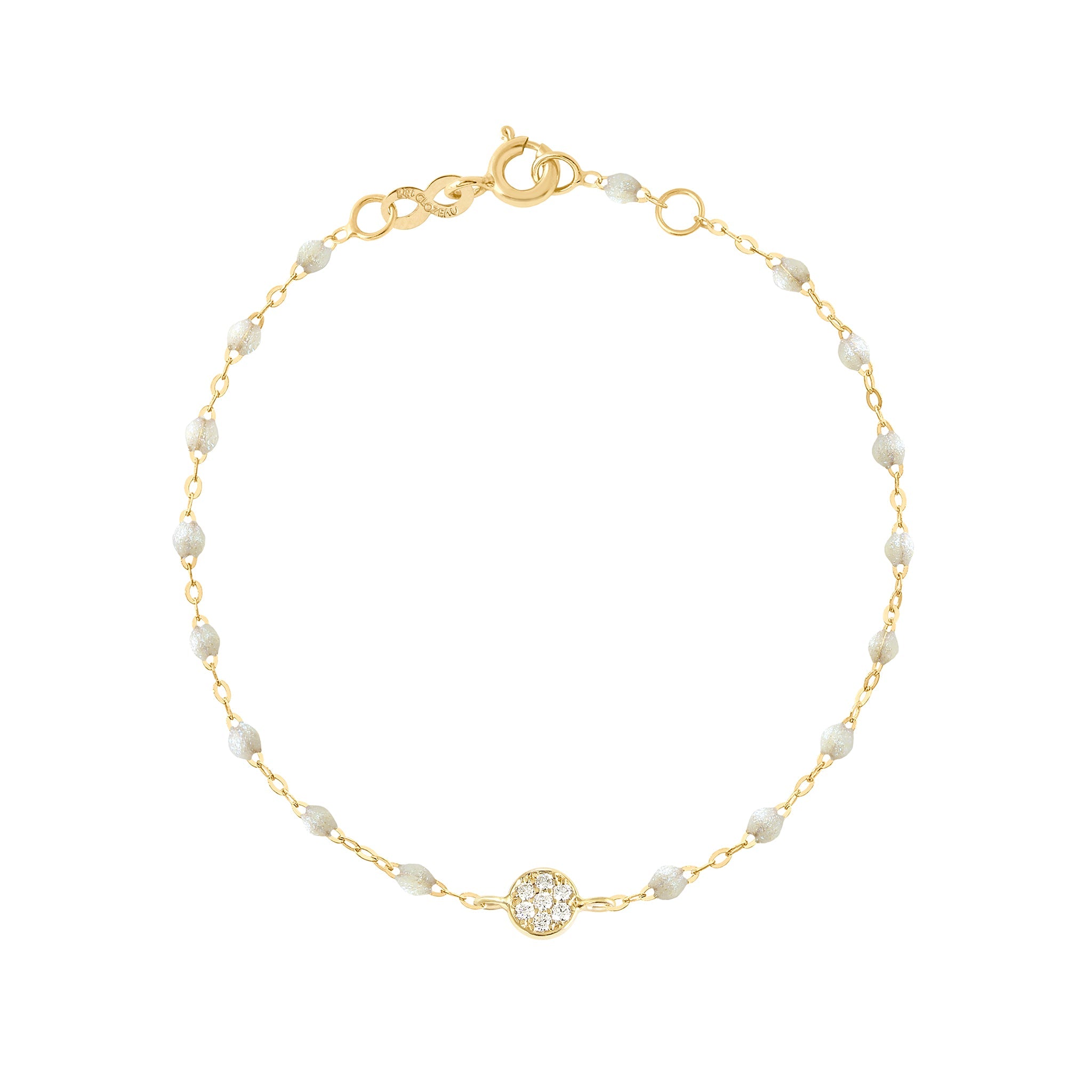 Bracelet opale Puce diamants, or jaune, 17 cm