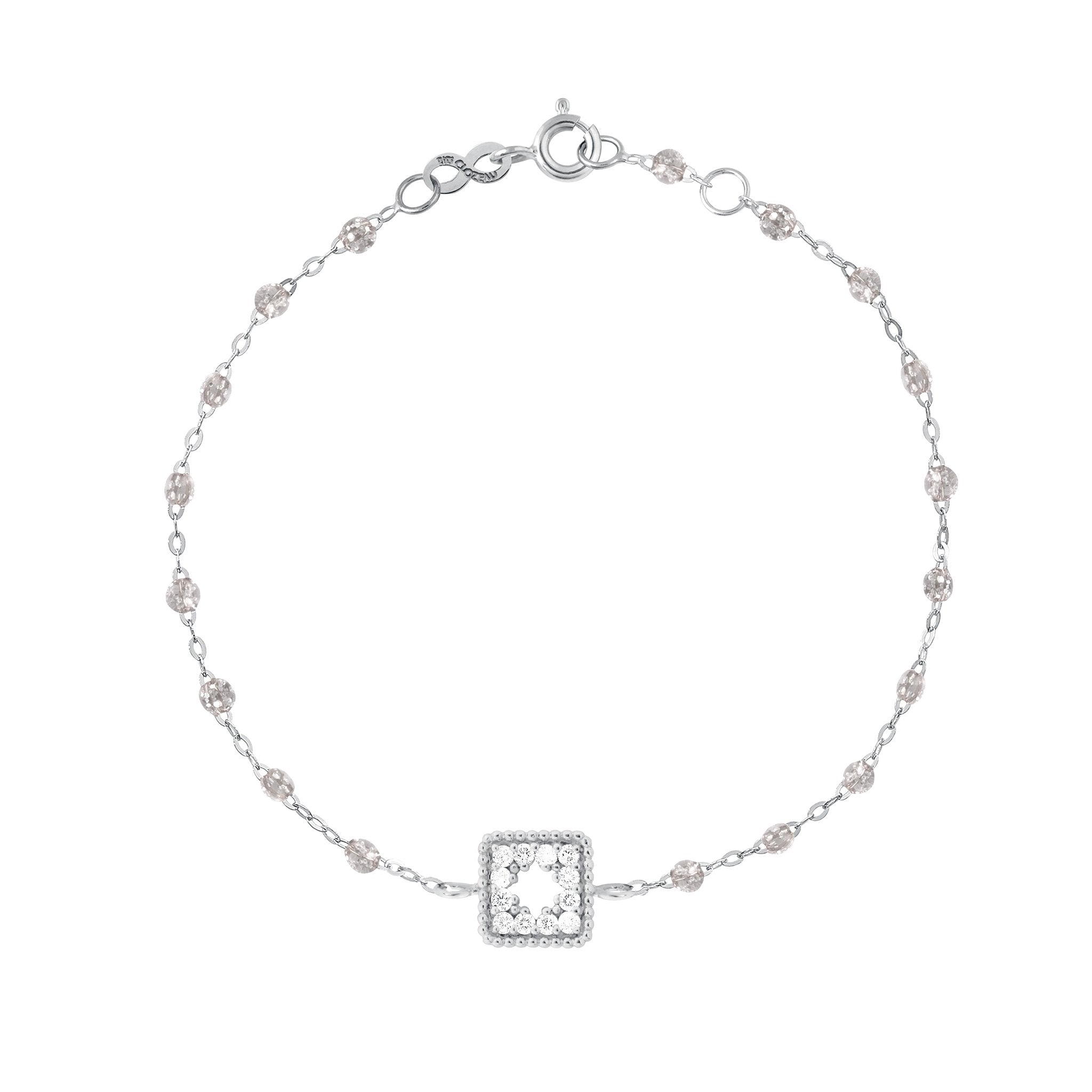 Bracelet sparkle Trésor, diamants, or blanc, 17 cm