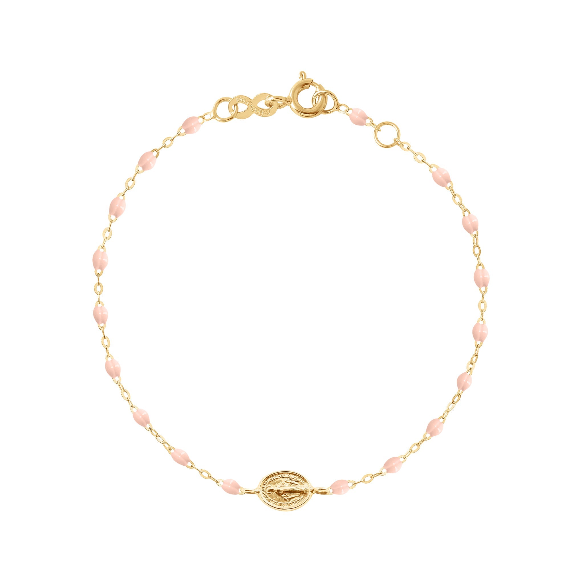 Bracelet enfant rose bébé Madone or jaune, 15 cm