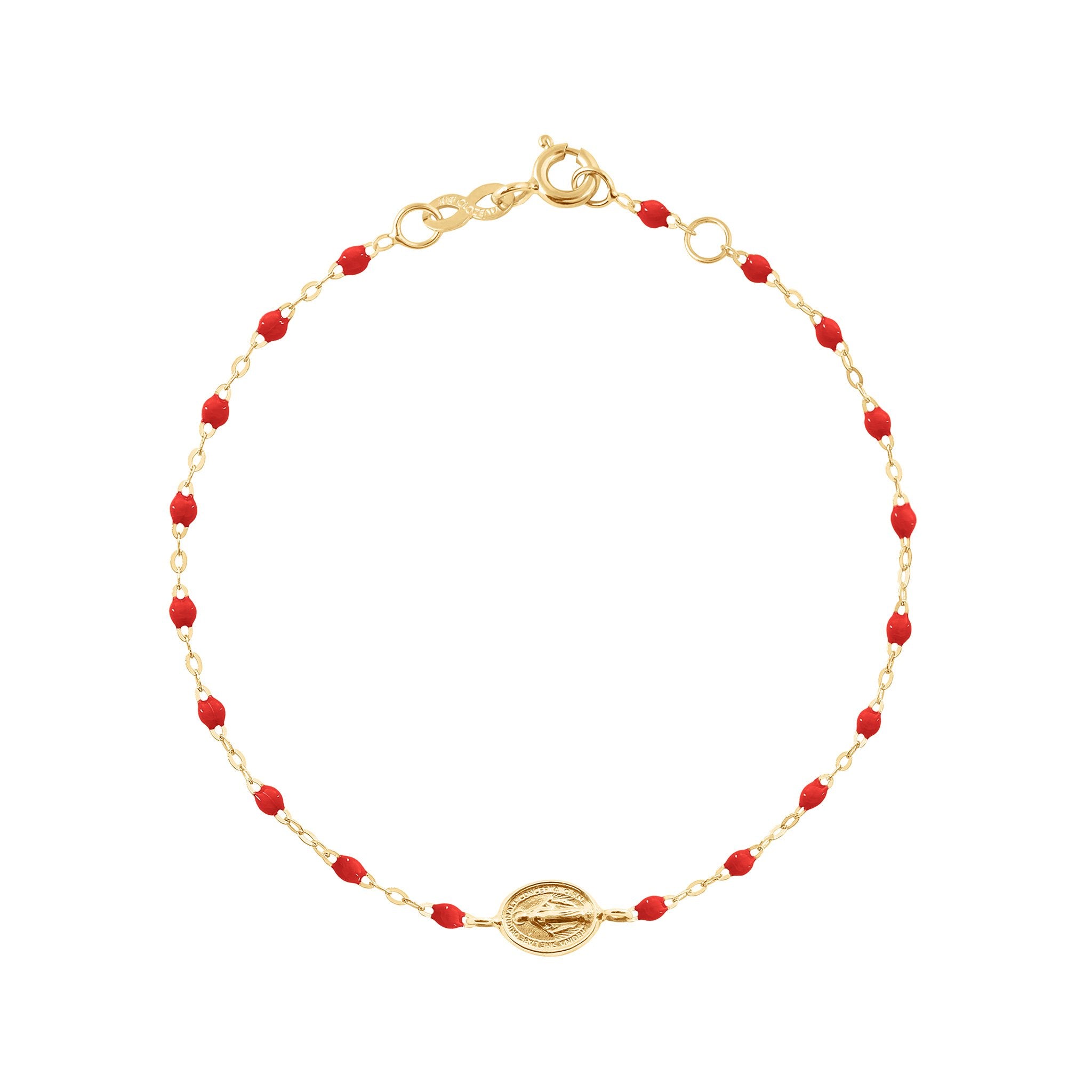 Bracelet coquelicot Madone or jaune, 17 cm